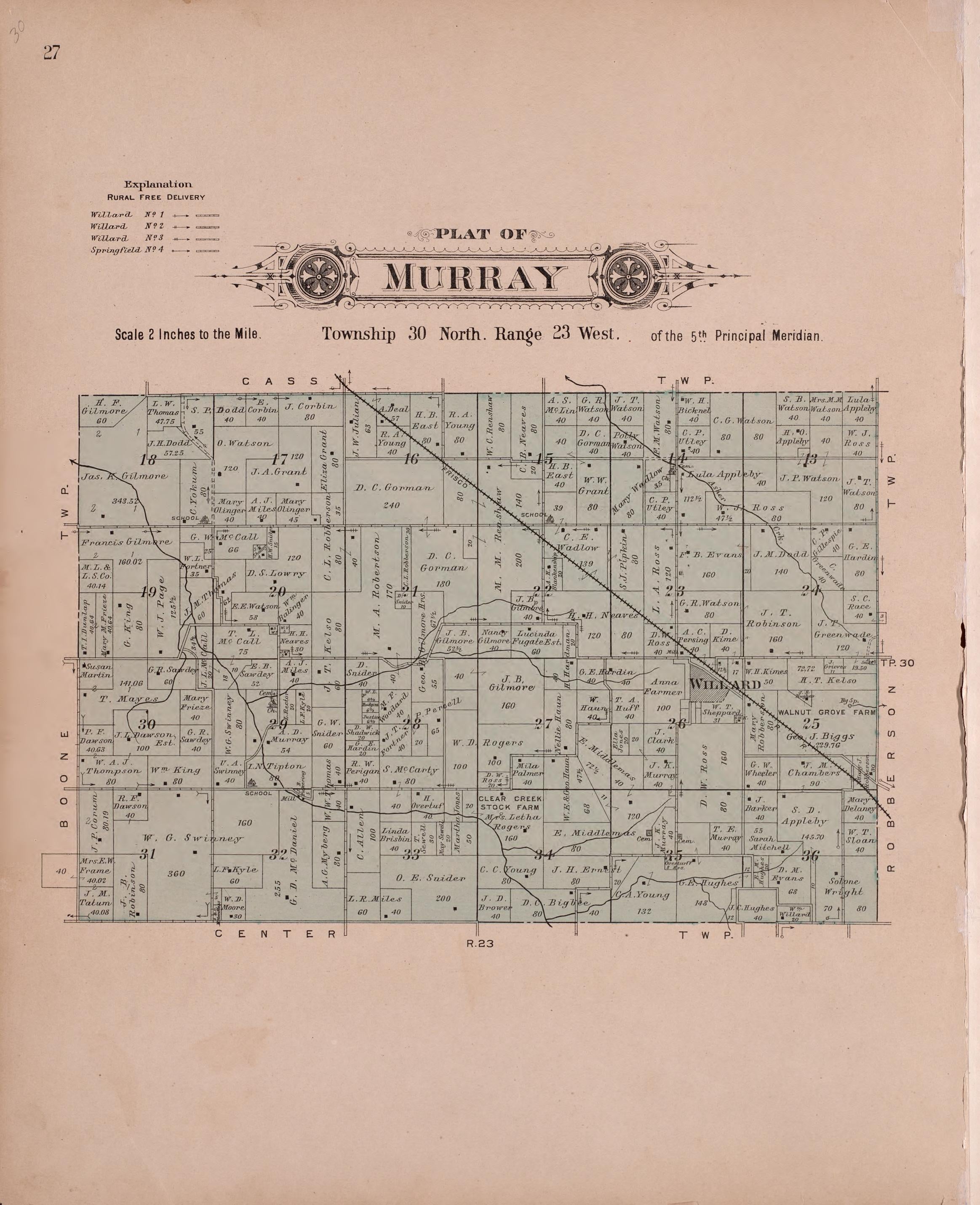 Murray from Plat Book of Greene County, Missouri : Compiled from County Records and Actual Surveys 1904 by Relic Map Company