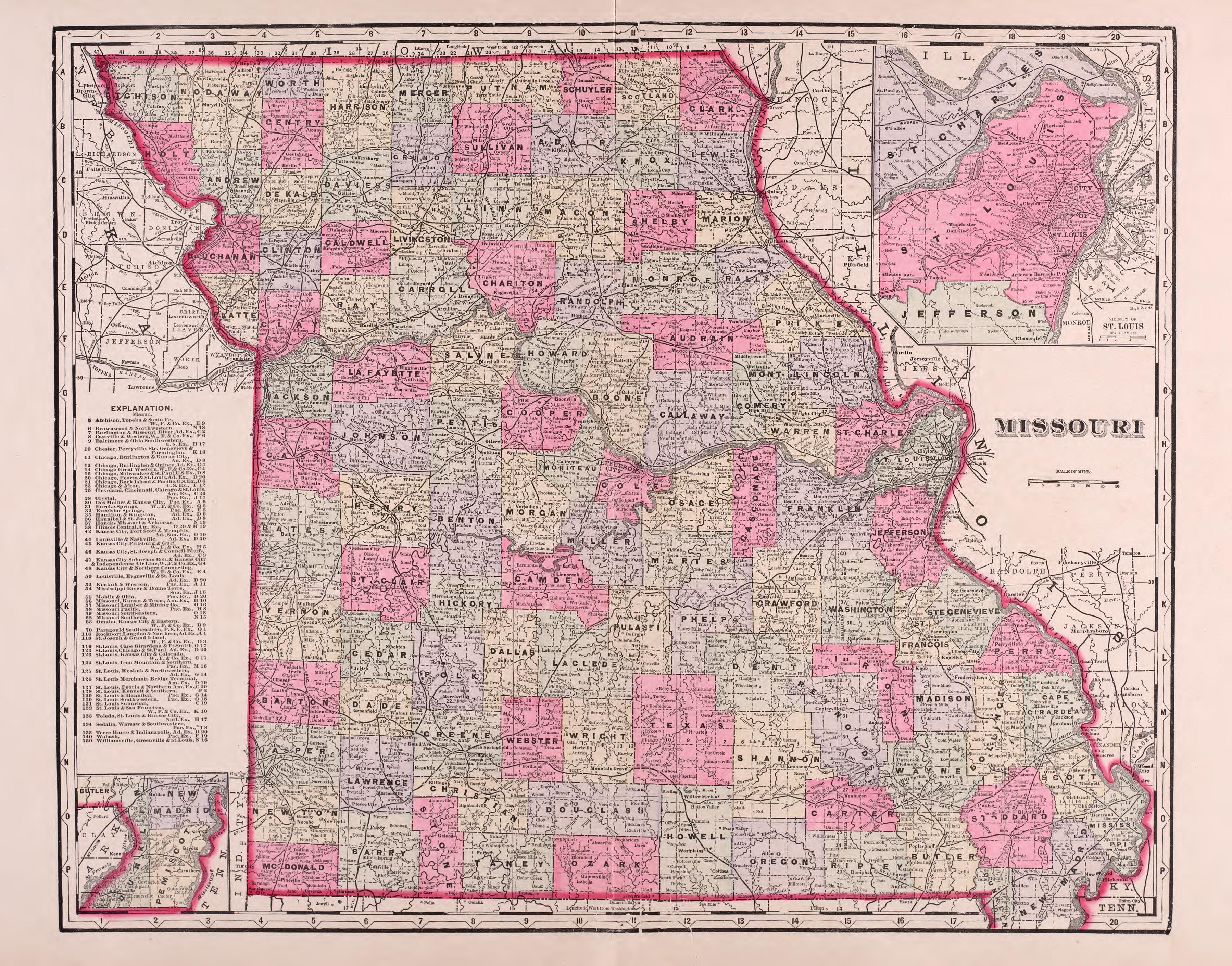 Missouri from Plat Book of Greene County, Missouri : Compiled from County Records and Actual Surveys 1904 by Relic Map Company