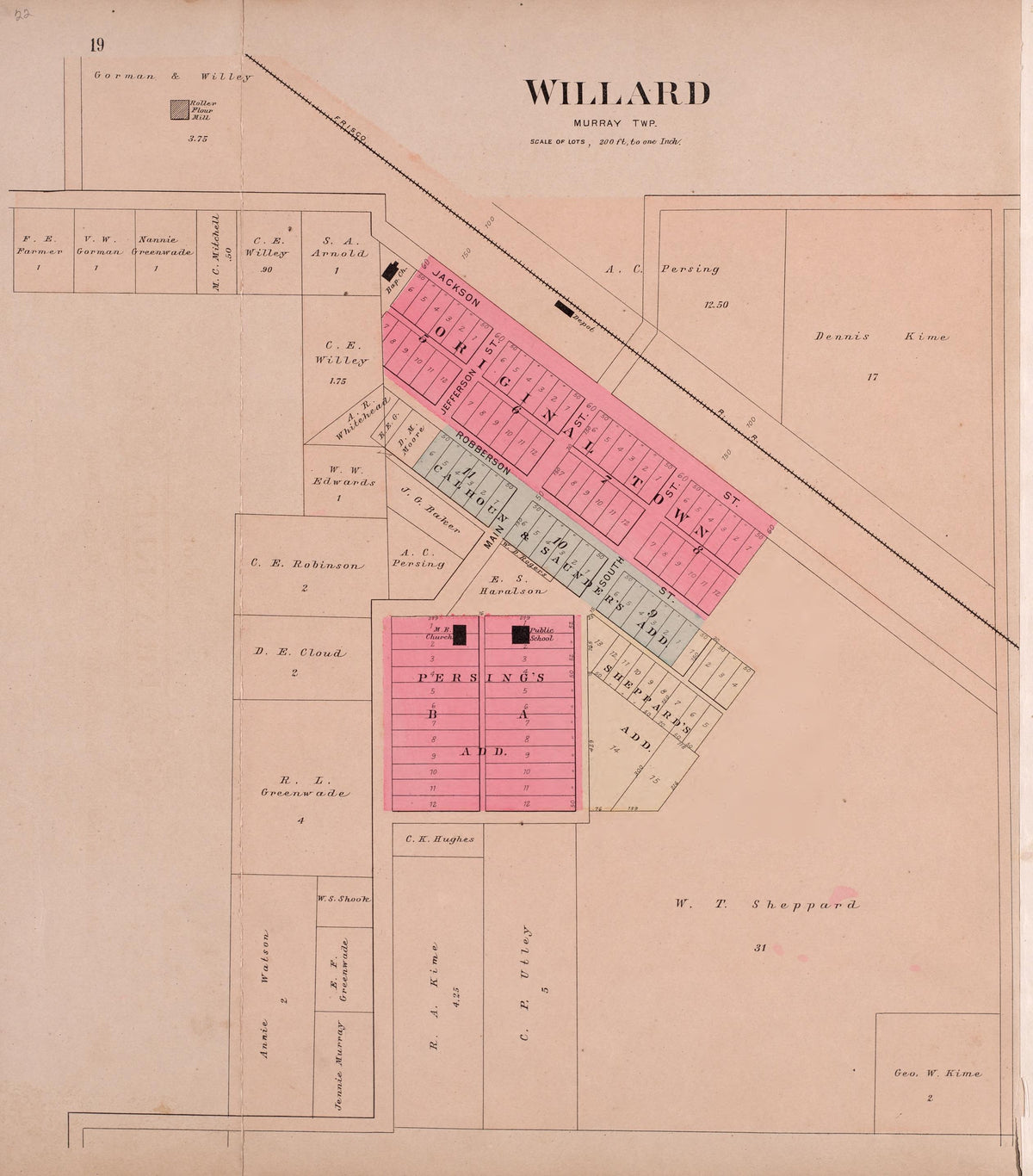 Willard (Murray Township) from Plat Book of Greene County, Missouri : Compiled from County Records and Actual Surveys 1904 by Relic Map Company