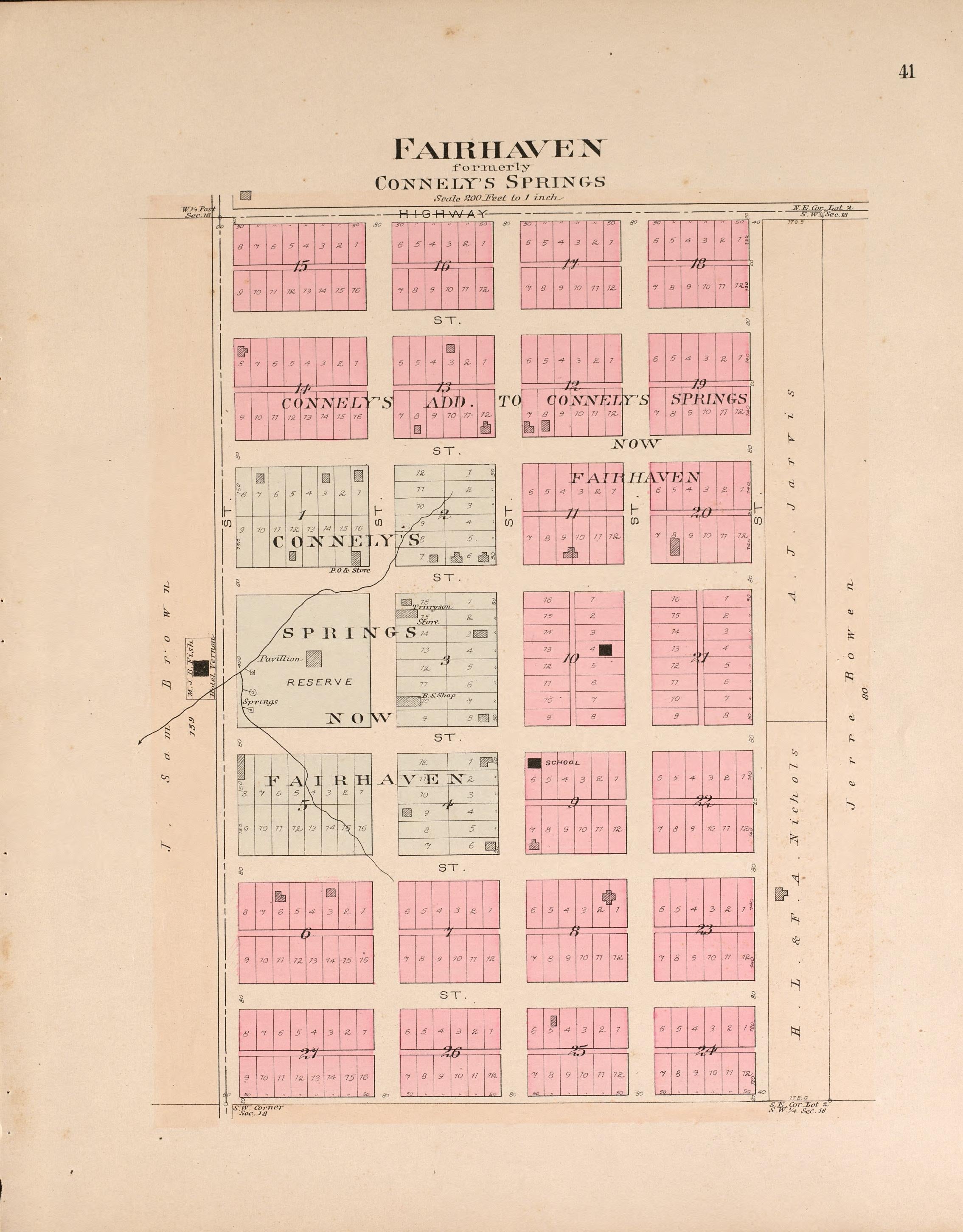 Fairhaven from Plat Book of Vernon County, Missouri : Compiled from County Records and Actual Surveys 1903 by Relic Map Company