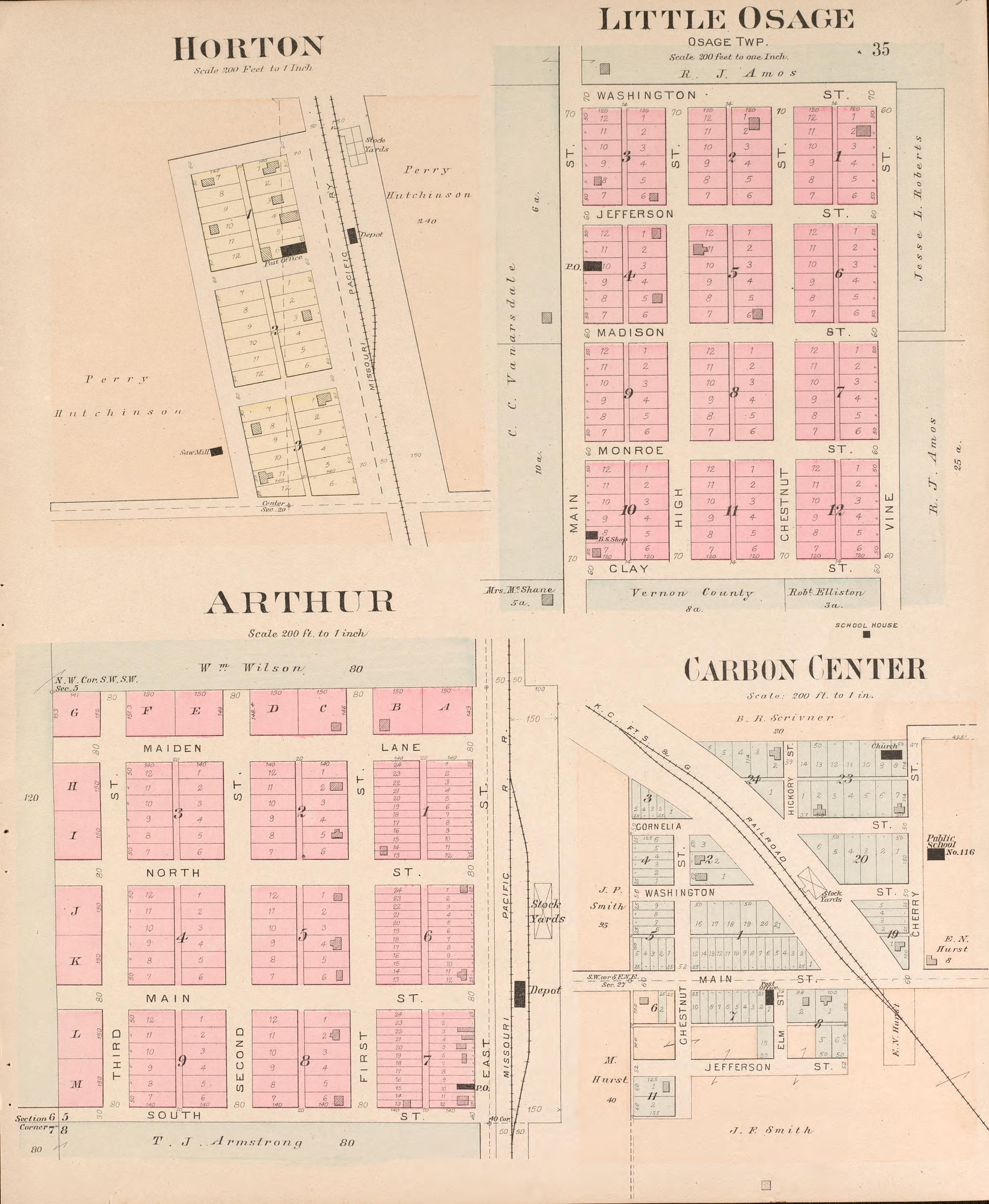 Horton, Arthur, Little Osage from Plat Book of Vernon County, Missouri : Compiled from County Records and Actual Surveys 1903 by Relic Map Company