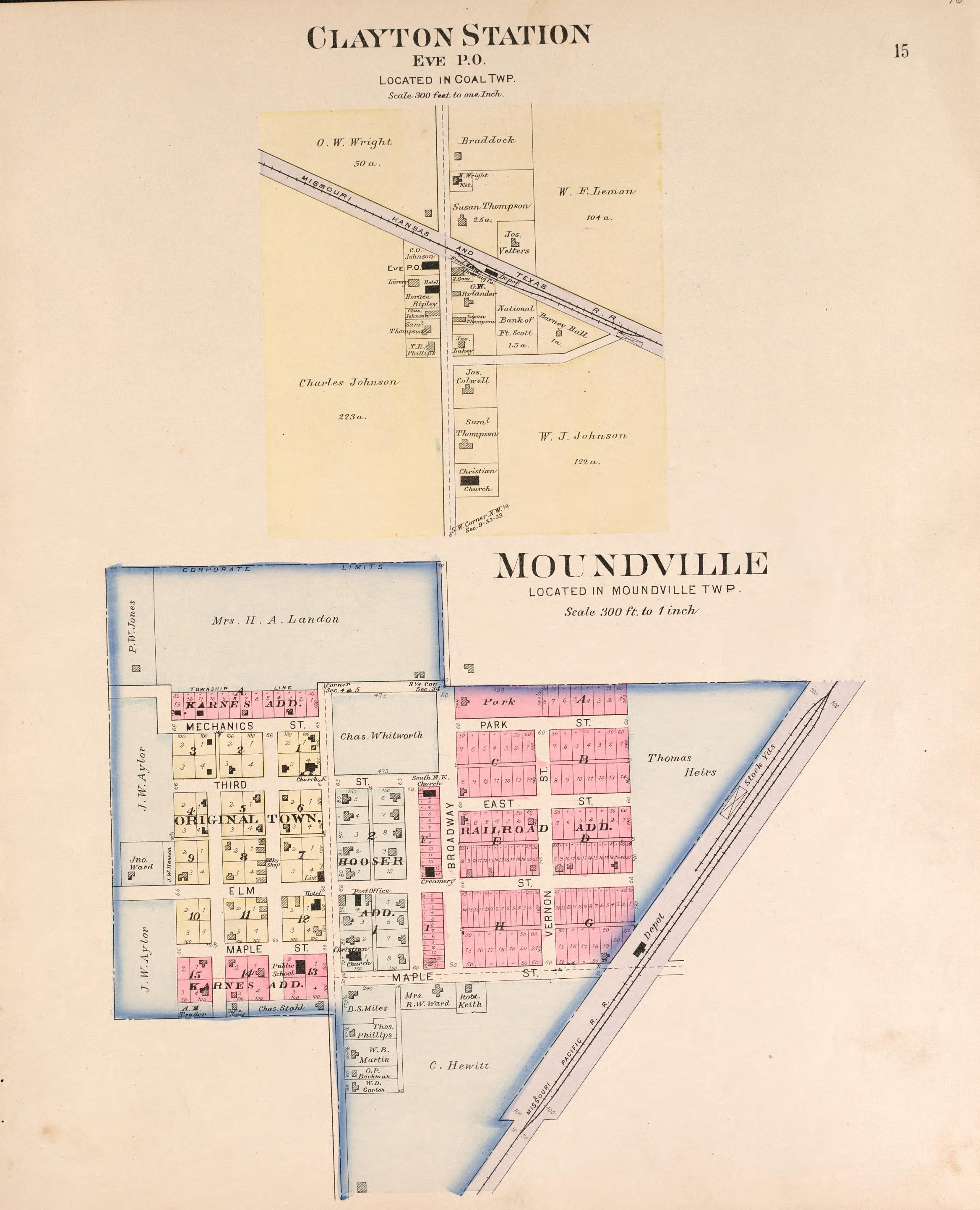 Moundville from Plat Book of Vernon County, Missouri : Compiled from County Records and Actual Surveys 1903 by Relic Map Company