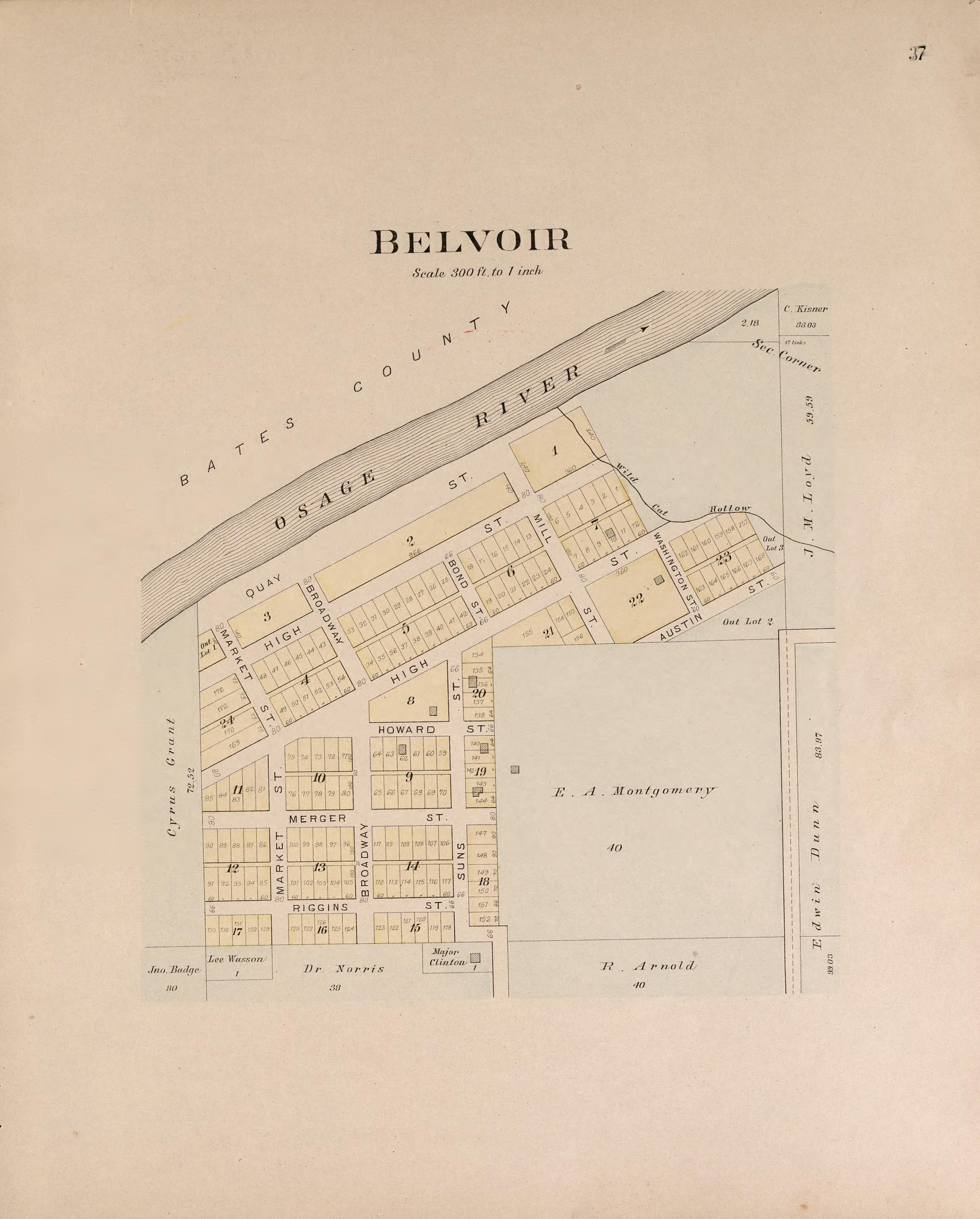 Belvoir from Plat Book of Vernon County, Missouri : Compiled from County Records and Actual Surveys 1903 by Relic Map Company