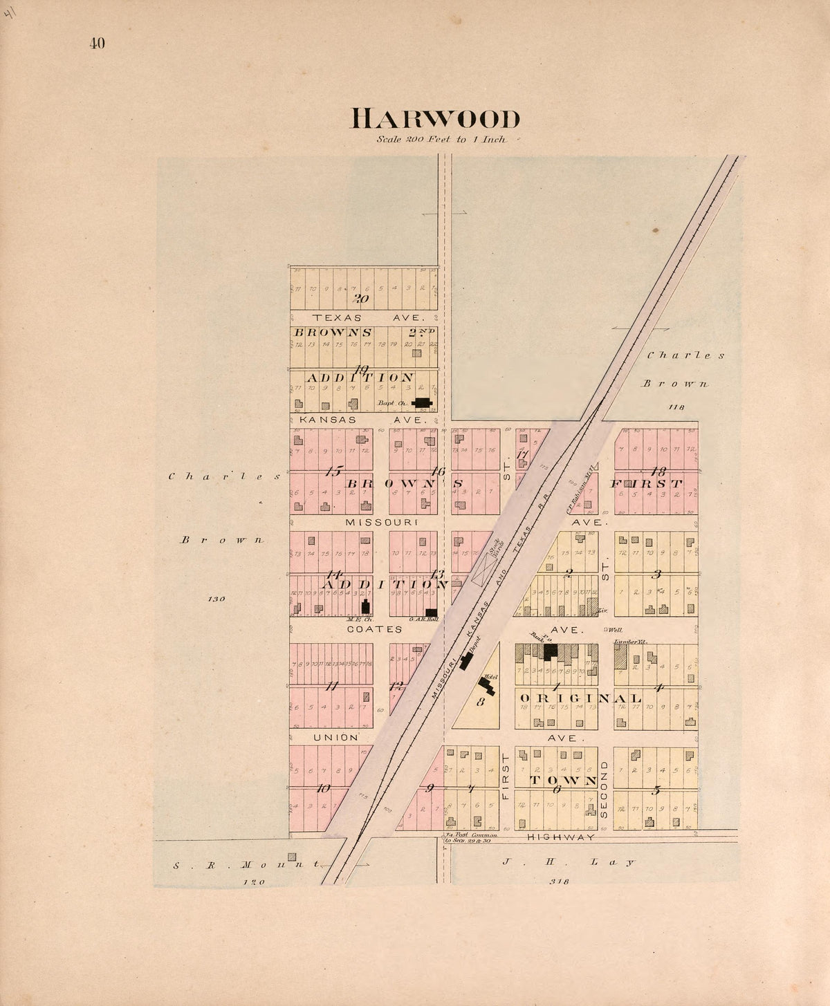 Harwood from Plat Book of Vernon County, Missouri : Compiled from County Records and Actual Surveys 1903 by Relic Map Company