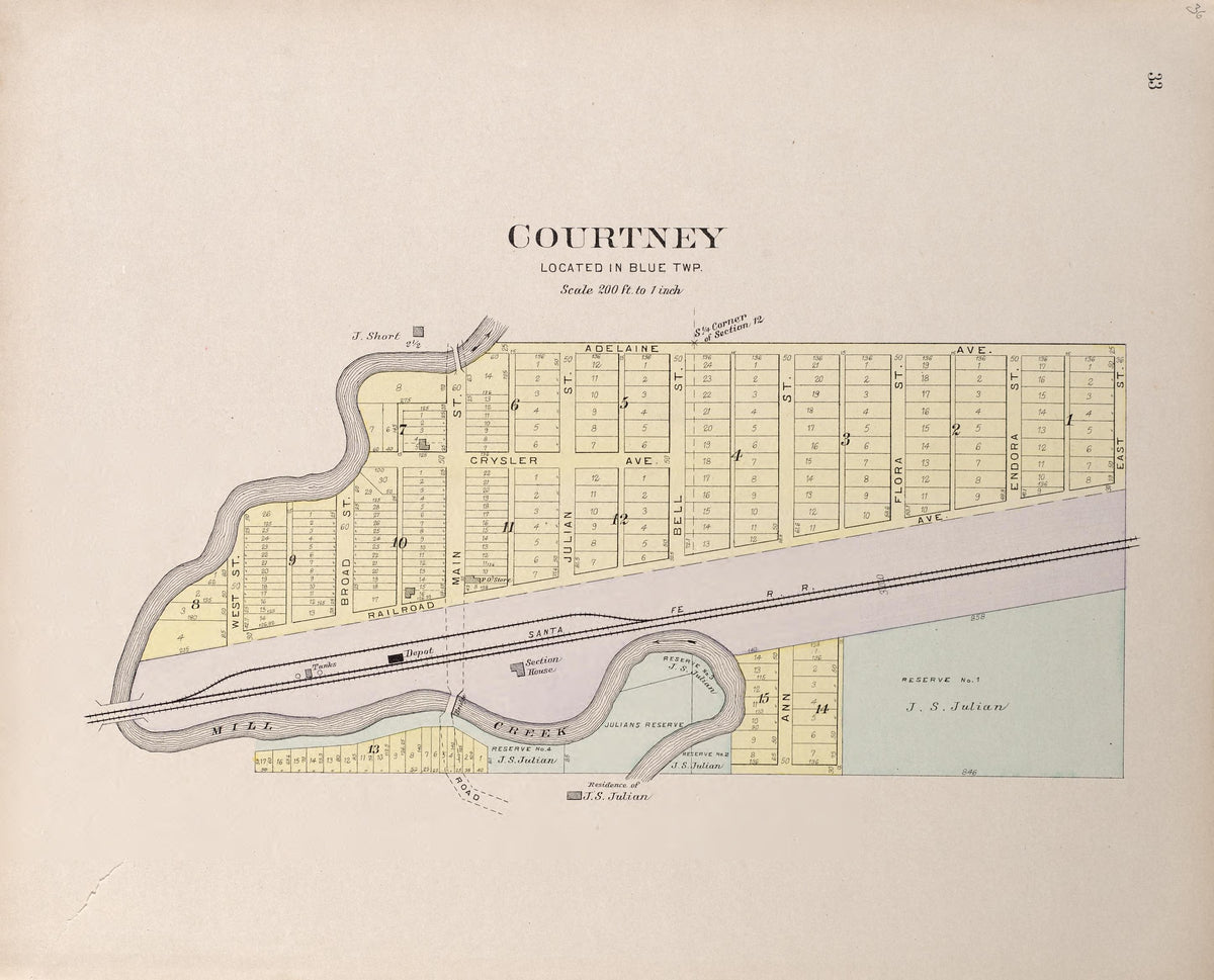 Courtney from Plat Book of Jackson County, Missouri : Compiled from County Records and Actual Surveys 1904 by Relic Map Company