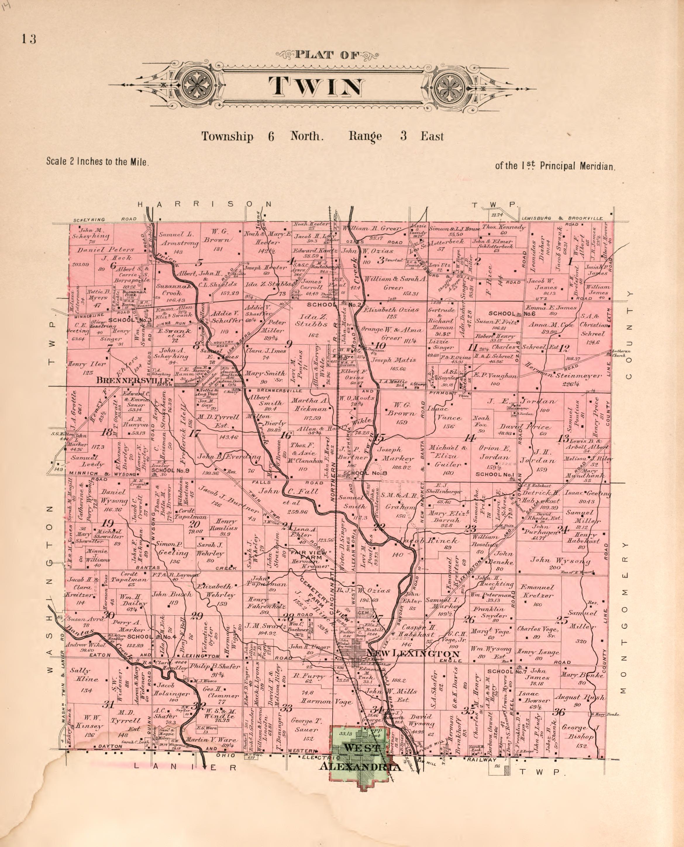 This old map of Ohio, Preble County, was created by North West Publishing Co|Volk, Albert in 1912