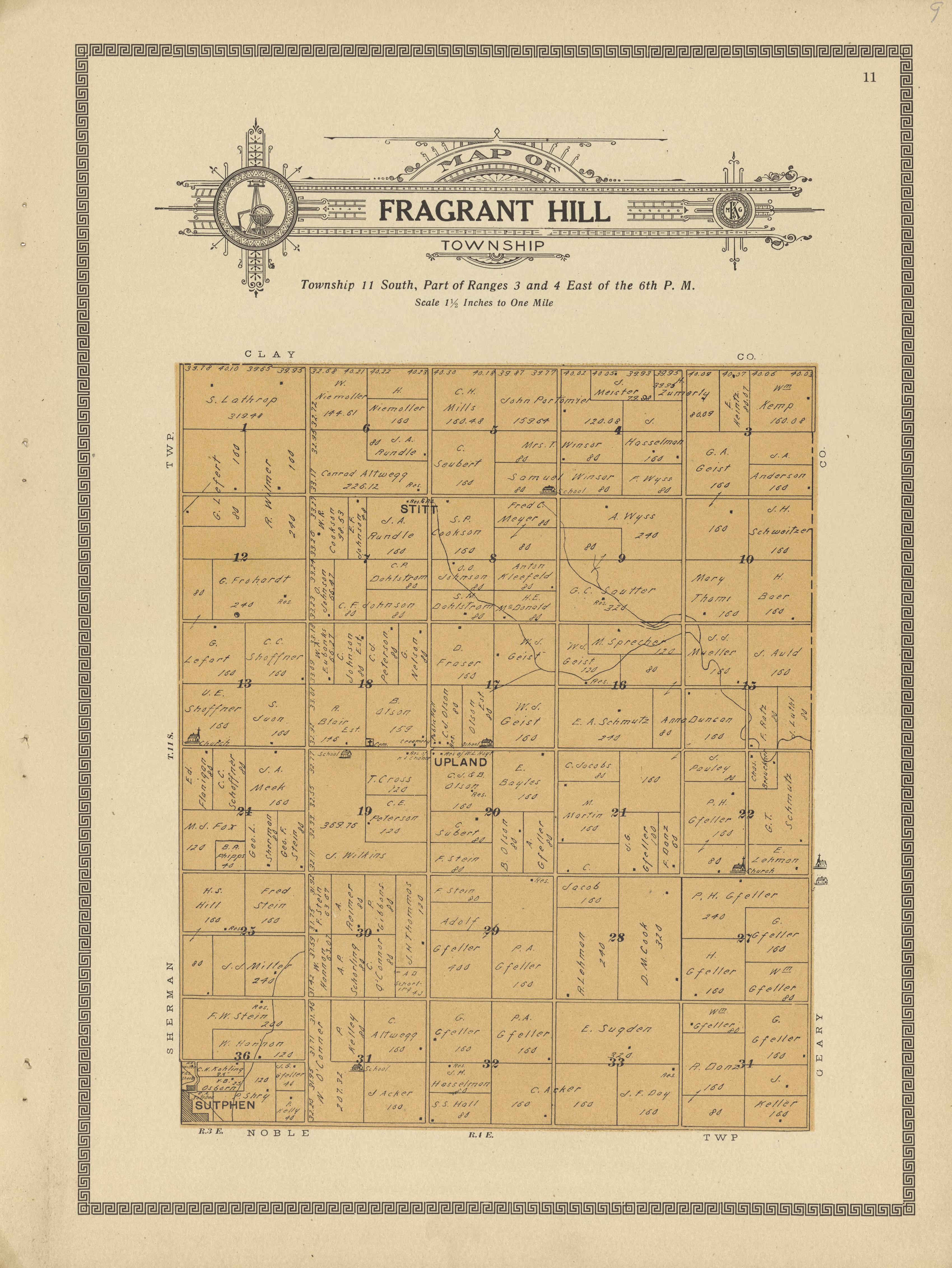 This old map of Dickinson County, Kansas, was created by Capper, Arthur|Kenyon Company (Des Moines, Iowa) in 1909