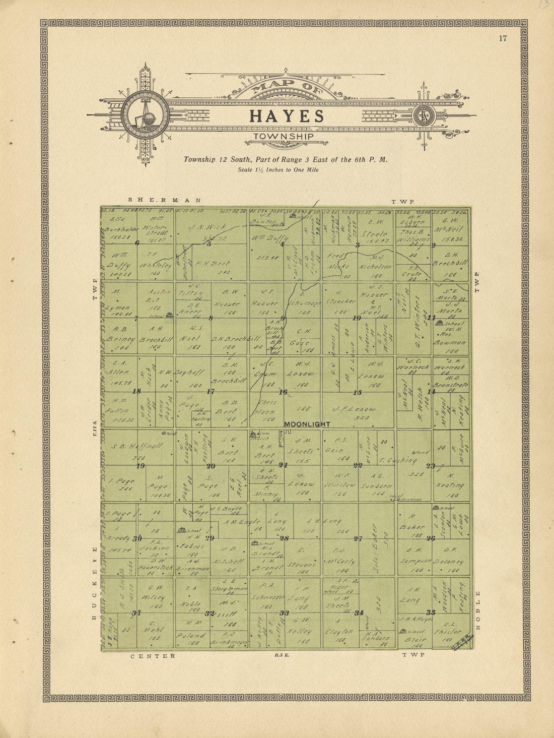 This old map of Dickinson County, Kansas, was created by Capper, Arthur|Kenyon Company (Des Moines, Iowa) in 1909