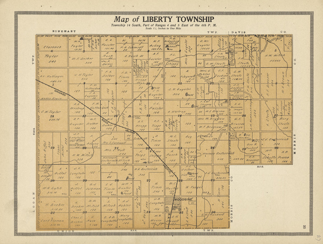 This old map of Dickinson County, Kansas, was created by Capper, Arthur|Kenyon Company (Des Moines, Iowa) in 1909