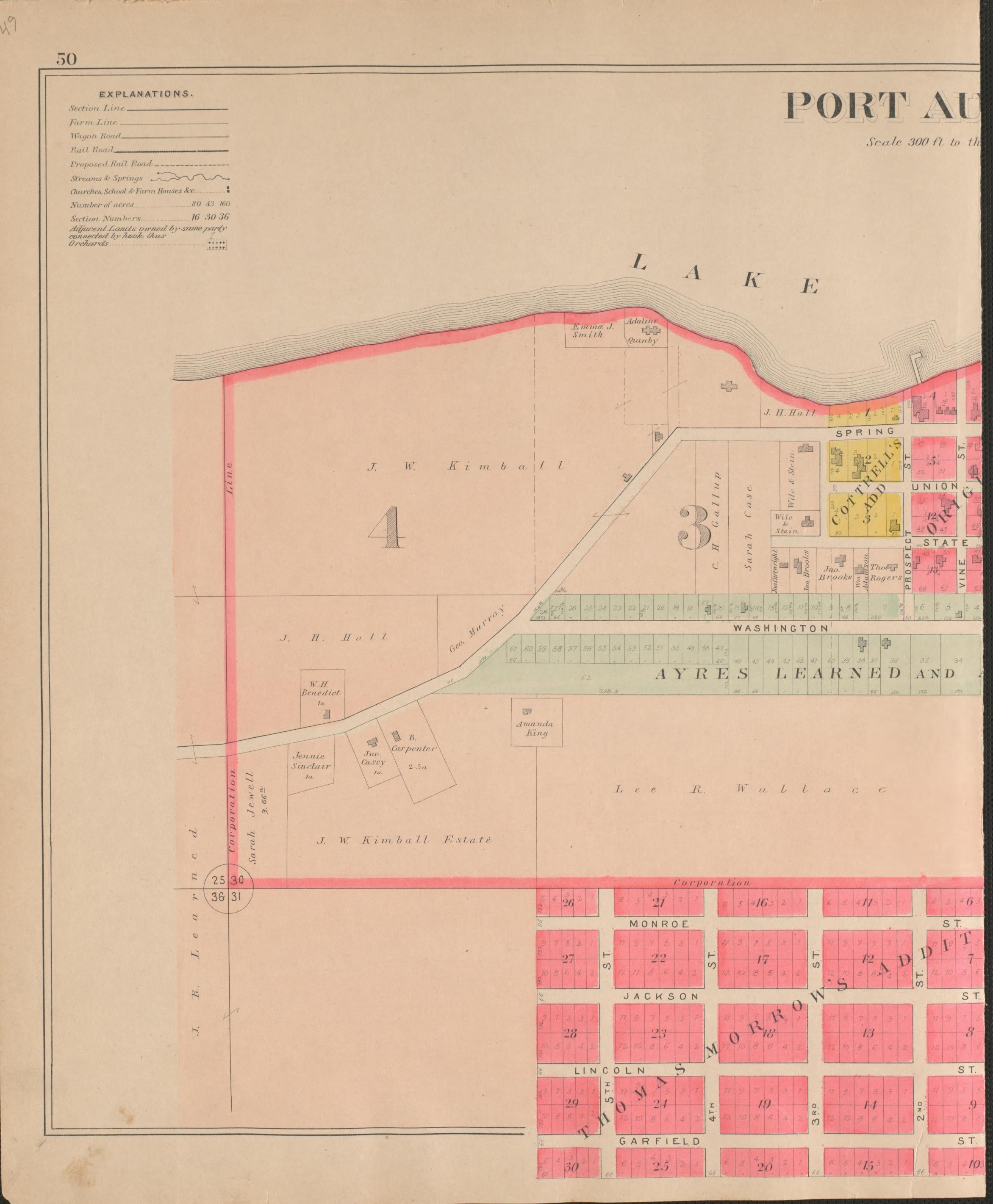 Port Austin-First Part from Plat Book of Huron County, Michigan : Also Patron&