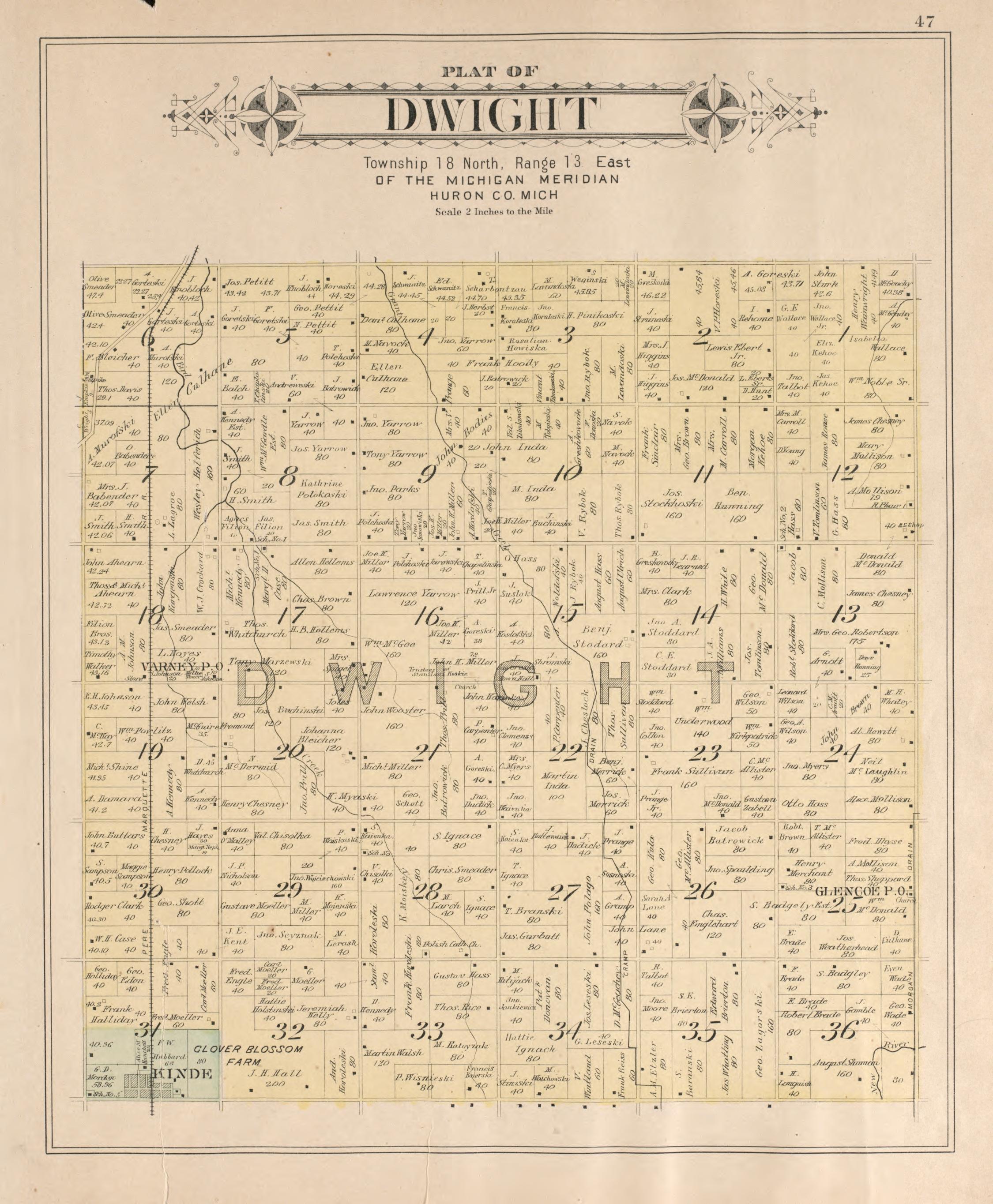 Dwight from Plat Book of Huron County, Michigan : Also Patron&