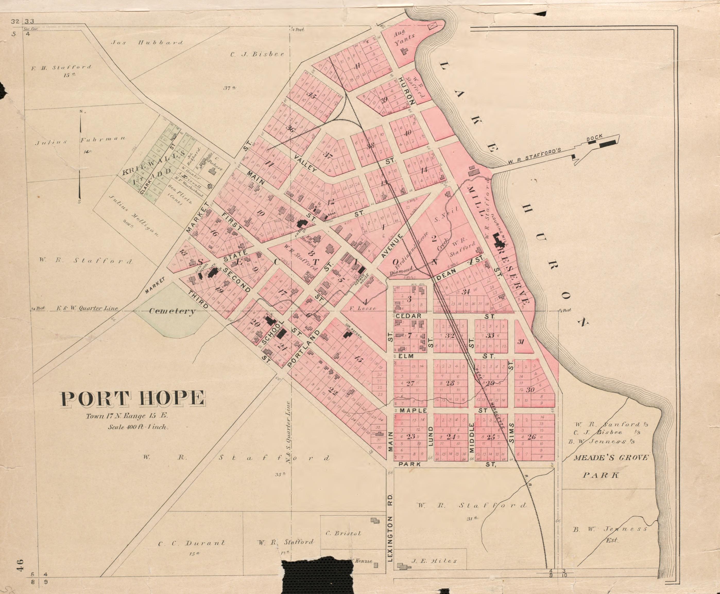 Port Hope from Plat Book of Huron County, Michigan : Also Patron&