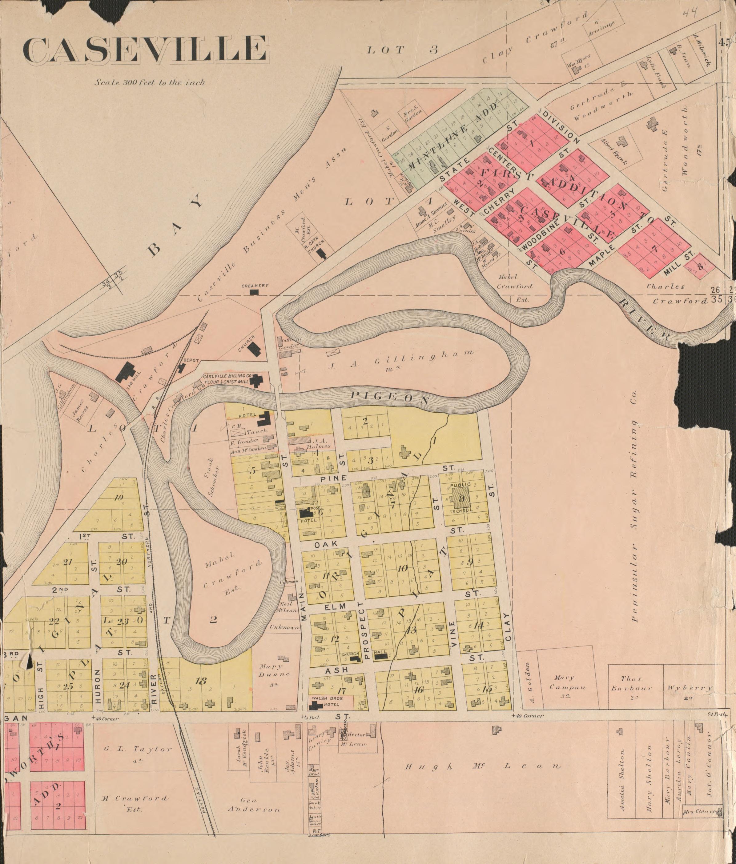 Caseville from Plat Book of Huron County, Michigan : Also Patron&