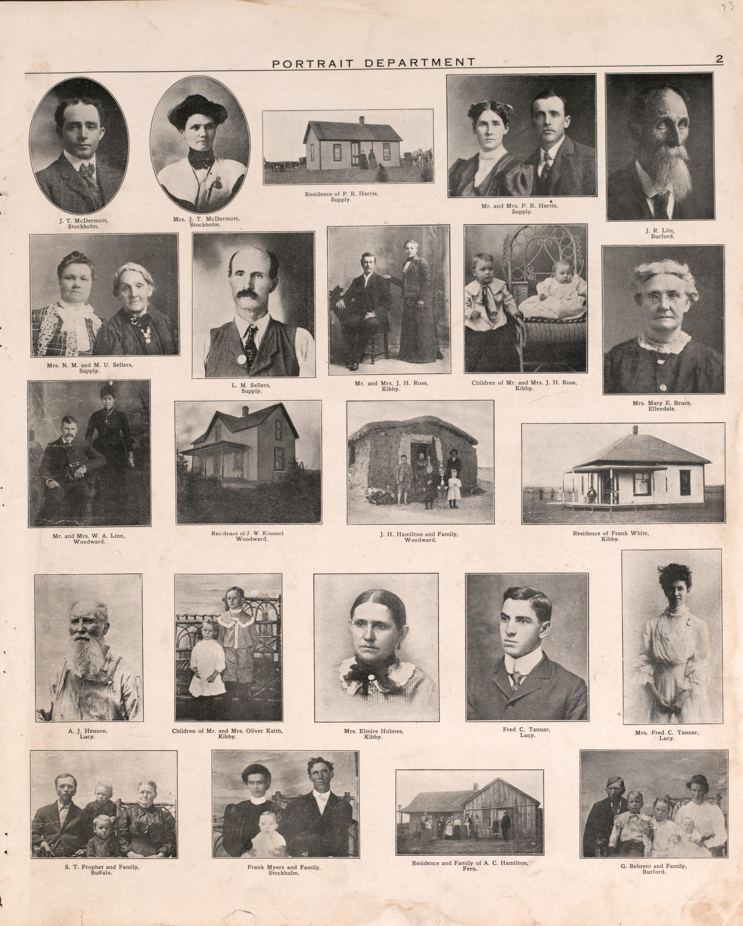 Portrait Section 3, P. 3 from Plat Book of Harper County, Oklahoma : Containing Maps of Villages, Cities and Townships of the County, and of the State, United States and World : Portraits of Representative Citizens and Leading … 1910 by Relic Map Company