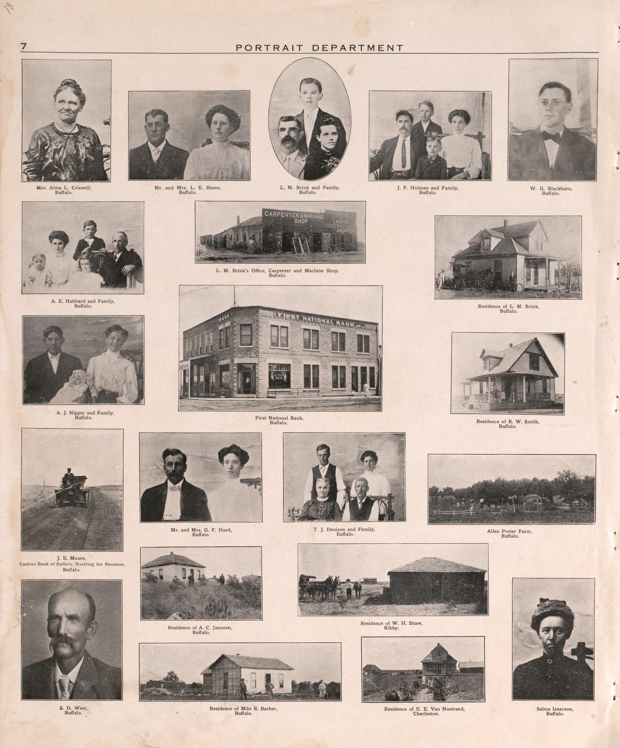 Portrait Section 3, P. 8 from Plat Book of Harper County, Oklahoma : Containing Maps of Villages, Cities and Townships of the County, and of the State, United States and World : Portraits of Representative Citizens and Leading … 1910 by Relic Map Company
