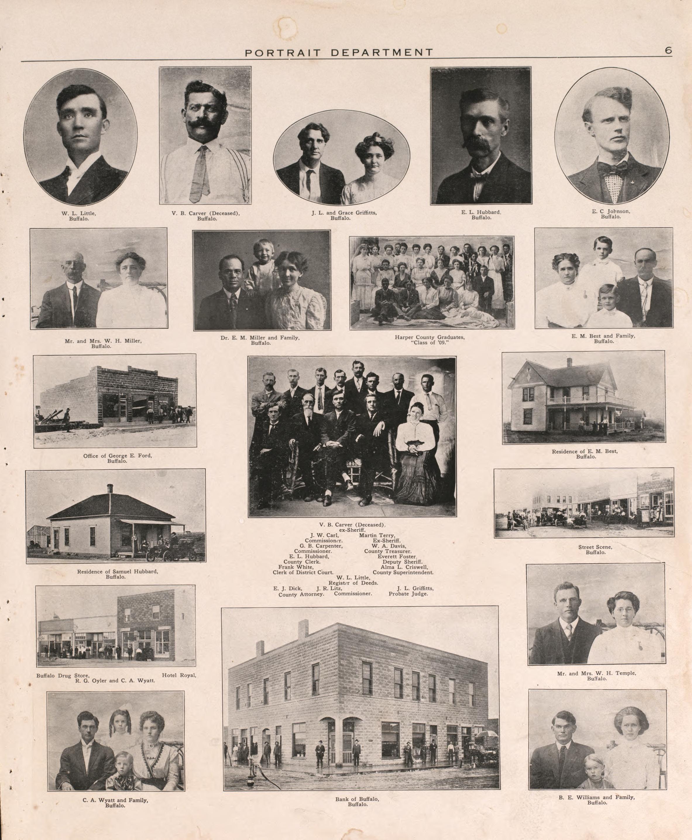 Portrait Section 3, P. 7 from Plat Book of Harper County, Oklahoma : Containing Maps of Villages, Cities and Townships of the County, and of the State, United States and World : Portraits of Representative Citizens and Leading … 1910 by Relic Map Company