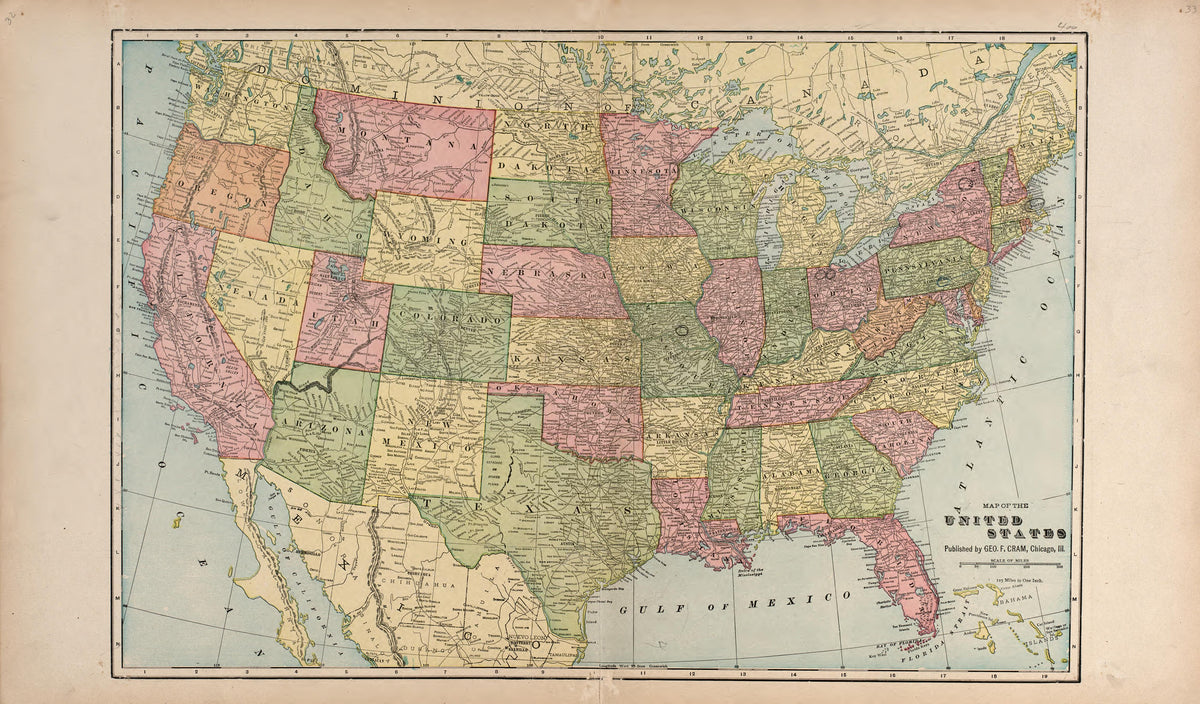 United States from Plat Book of La Clede County, Missouri : Containing Maps of Villages, Cities and Townships of the County, and of the State, United States and World : Also Portraits of Representative Citizens, … 1912 by Relic Map Company