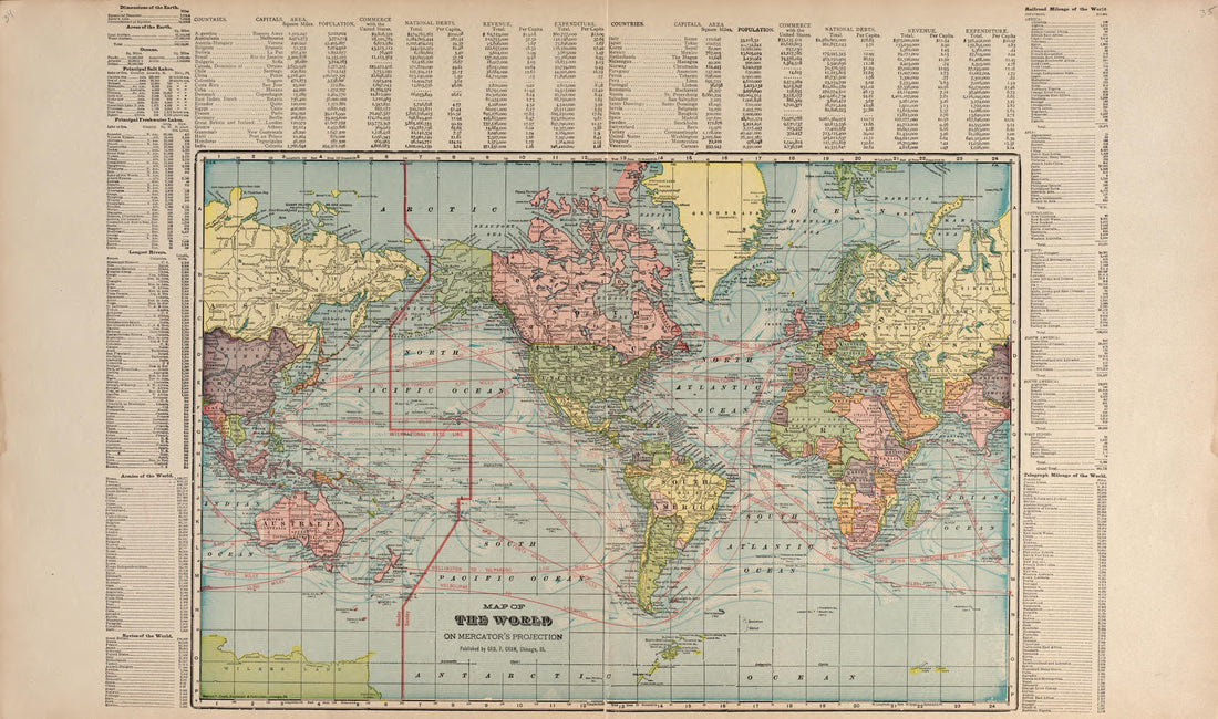 The World from Plat Book of La Clede County, Missouri : Containing Maps of Villages, Cities and Townships of the County, and of the State, United States and World : Also Portraits of Representative Citizens, … 1912 by Relic Map Company