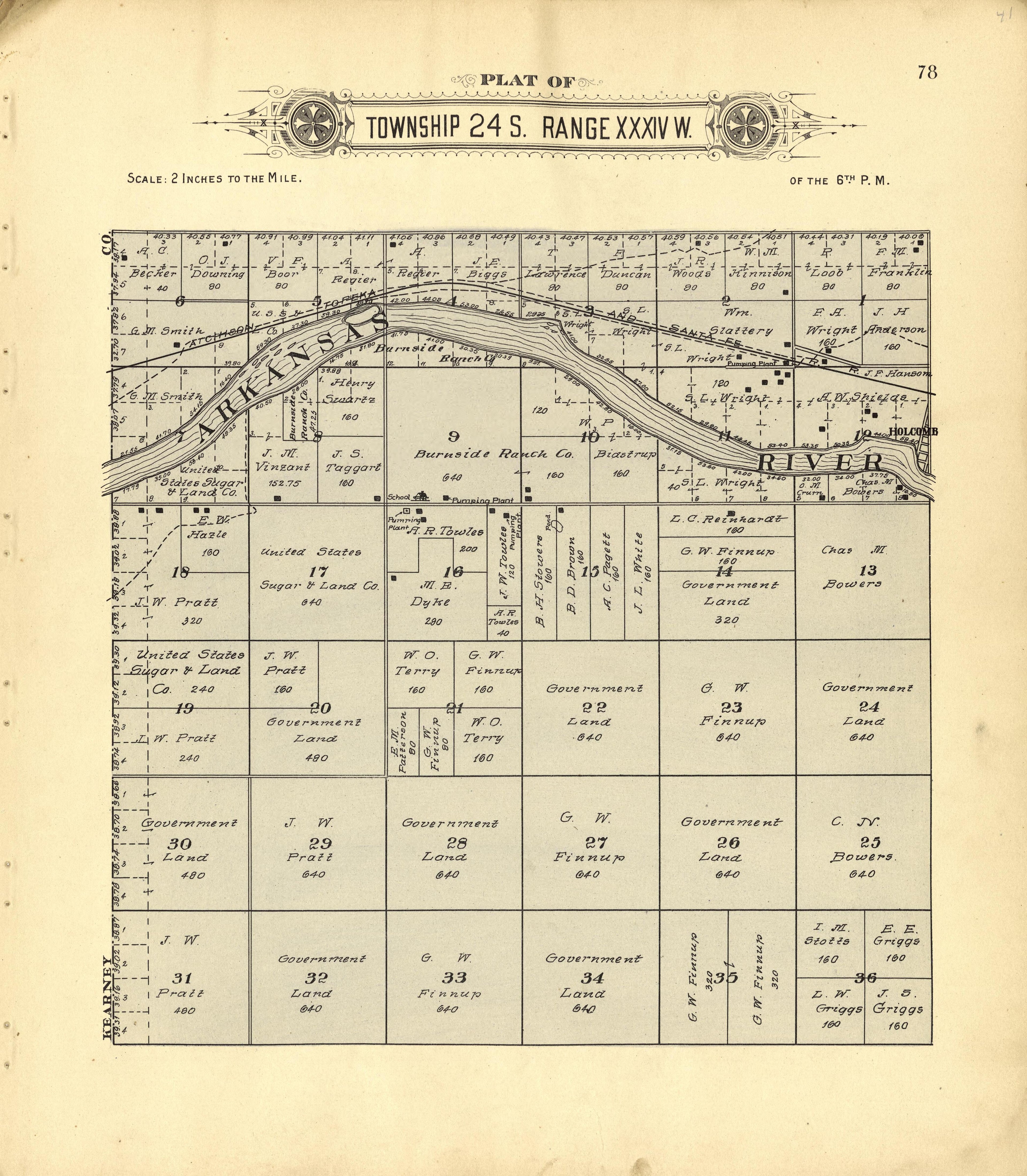 This old map of Finney County, Kansas, was created by Western Publishing Co. (Ashland, Kan.) in 1911