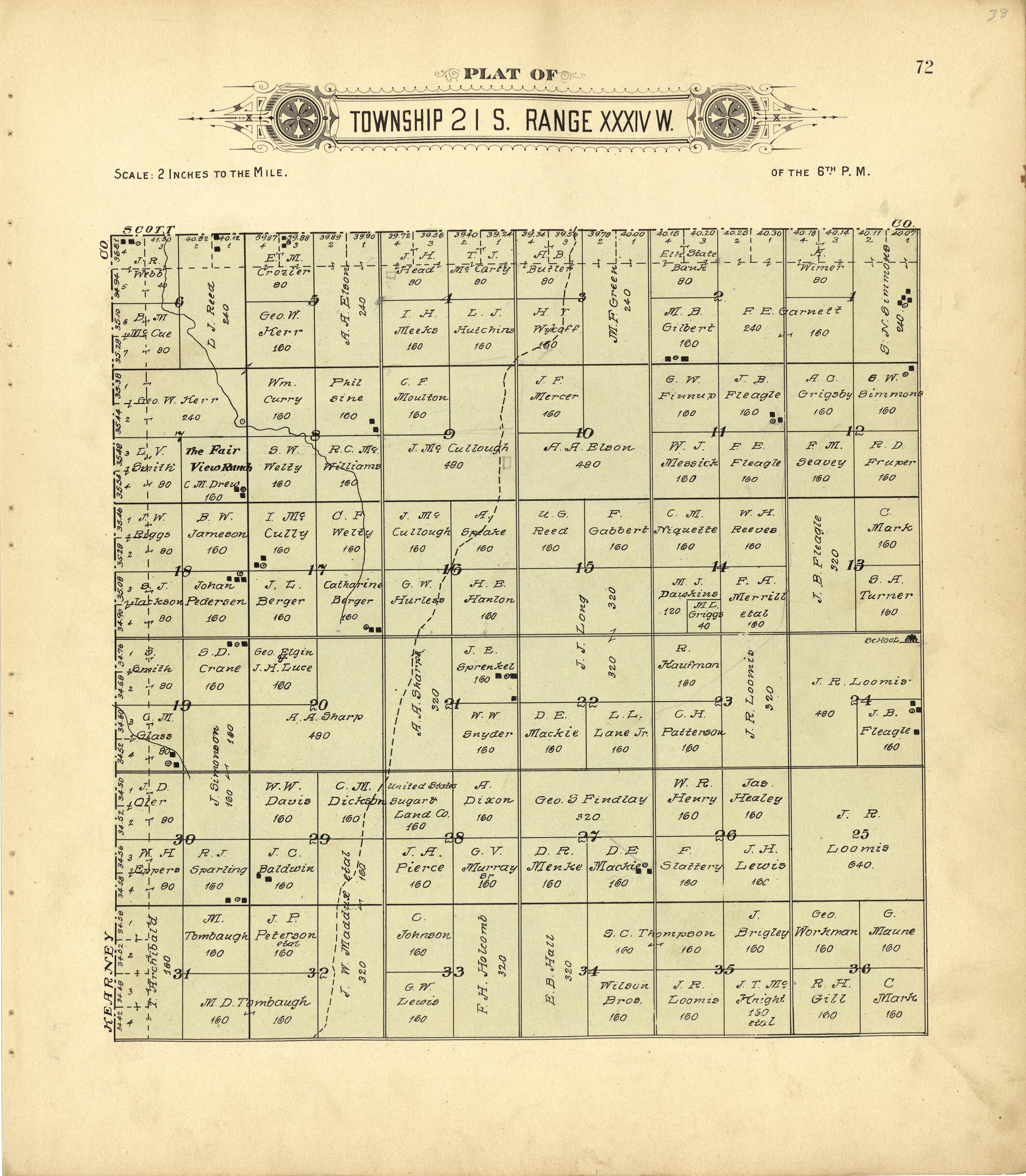 This old map of Finney County, Kansas, was created by Western Publishing Co. (Ashland, Kan.) in 1911