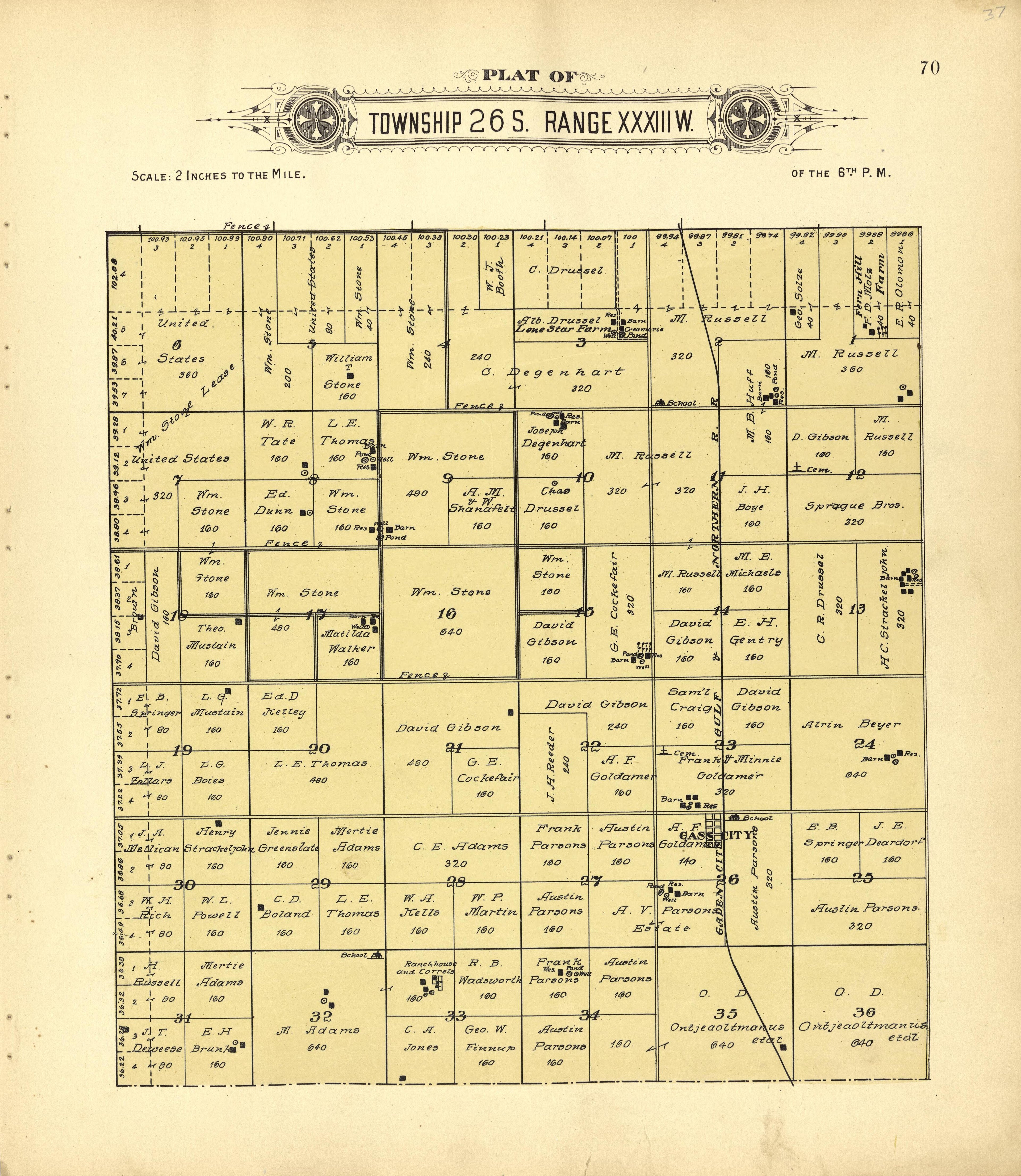 This old map of Finney County, Kansas, was created by Western Publishing Co. (Ashland, Kan.) in 1911