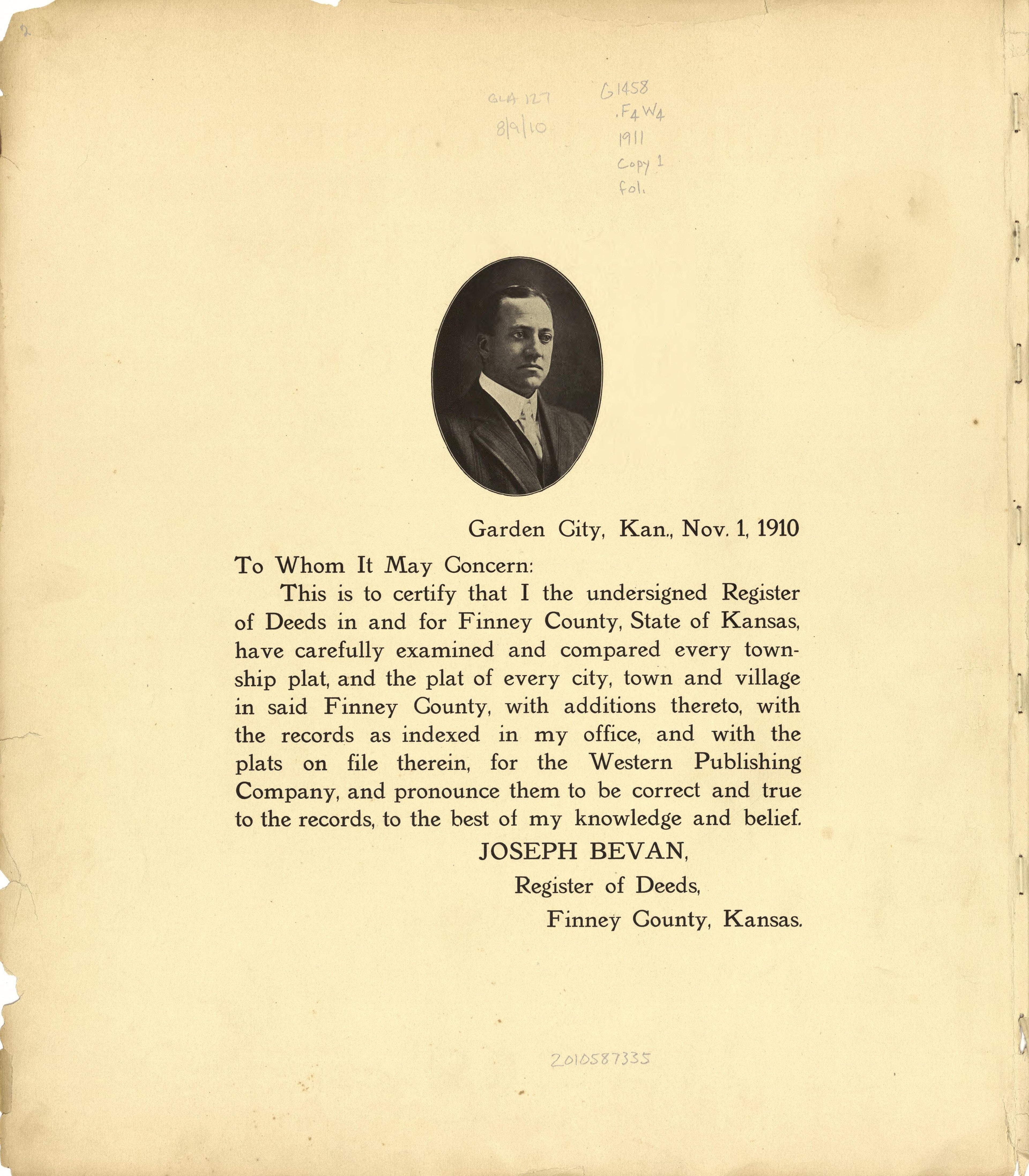 This old map of Finney County, Kansas, was created by Western Publishing Co. (Ashland, Kan.) in 1911