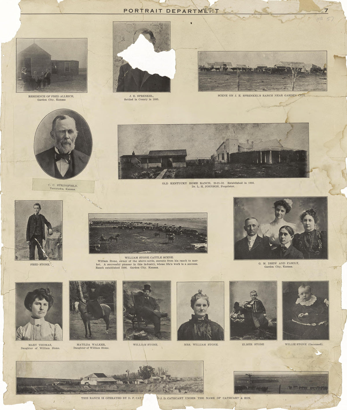 Portrait Department - Continued from Plat Book of Finney County, Kansas : Containing Maps of Villages, Cities and Townships of the County, and of the State, United States and World : Also Portraits of Representative Citizens, Old … 1911 by Relic Map Company