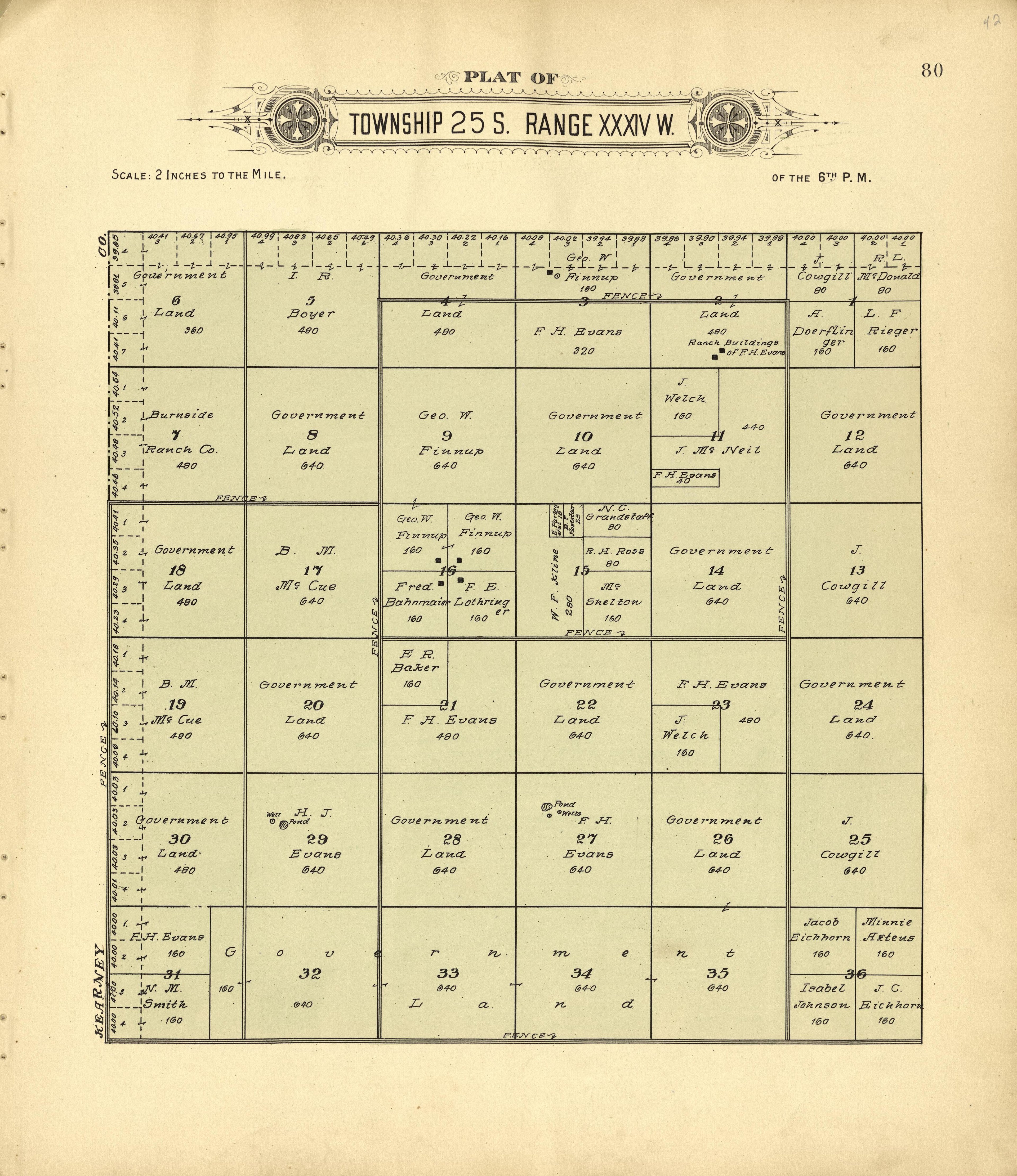 This old map of Finney County, Kansas, was created by Western Publishing Co. (Ashland, Kan.) in 1911