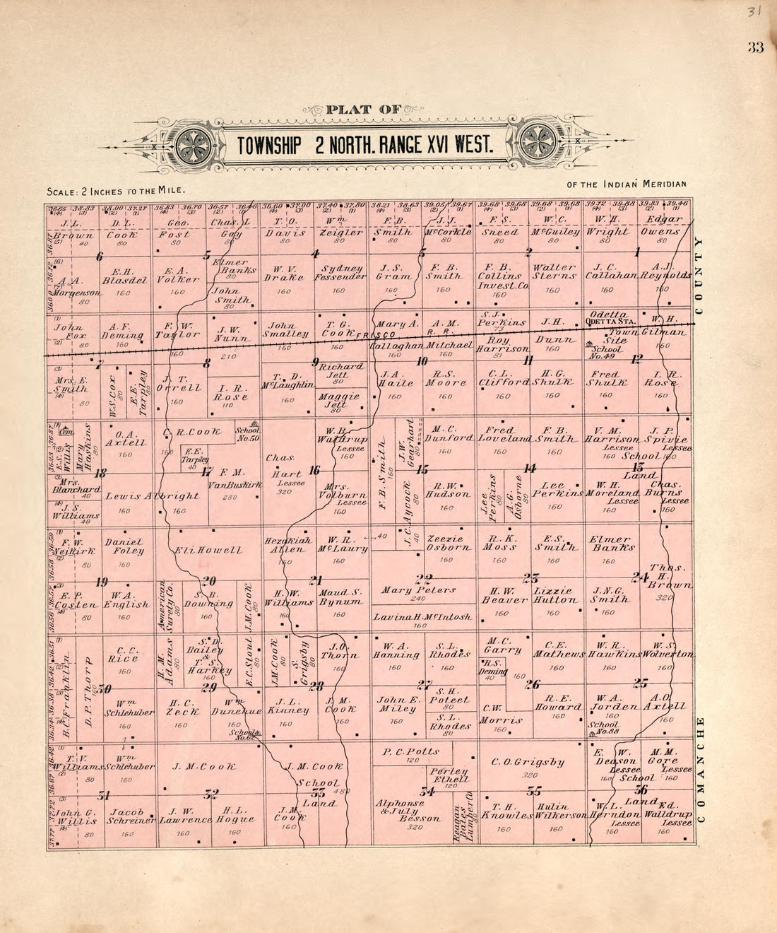This old map of Kiowa County, Oklahoma, was created by Wangersheim, W. (William) in 1913