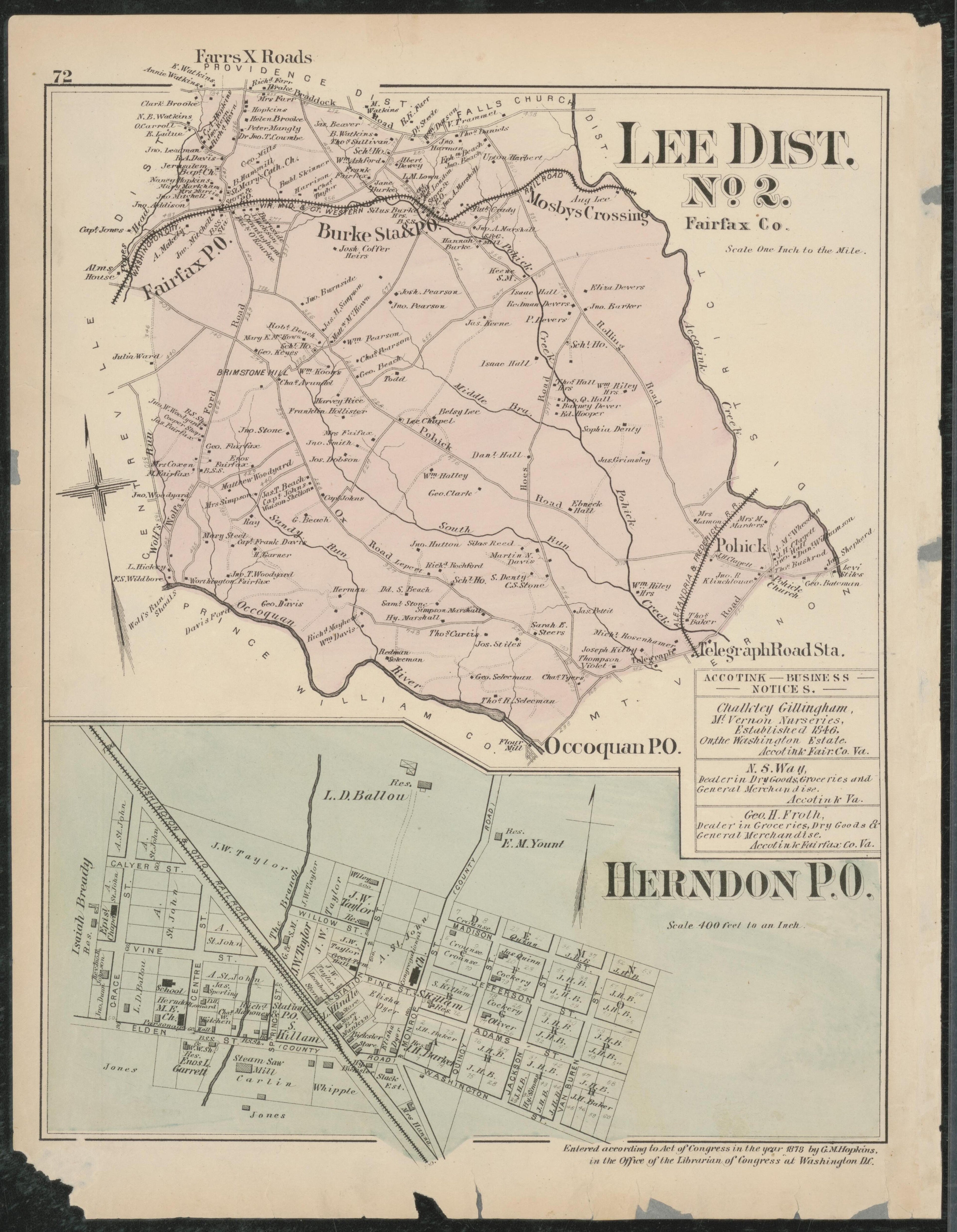 Image 49 of Atlas of Fifteen Miles Around Washington, Including the Counties of Fairfax and Alexandria, Virginia (maps Only) from Atlas of Fifteen Miles Around Washington, Including the Counties of Fairfax and Alexandria, Virginia 1879 by Relic Map Company