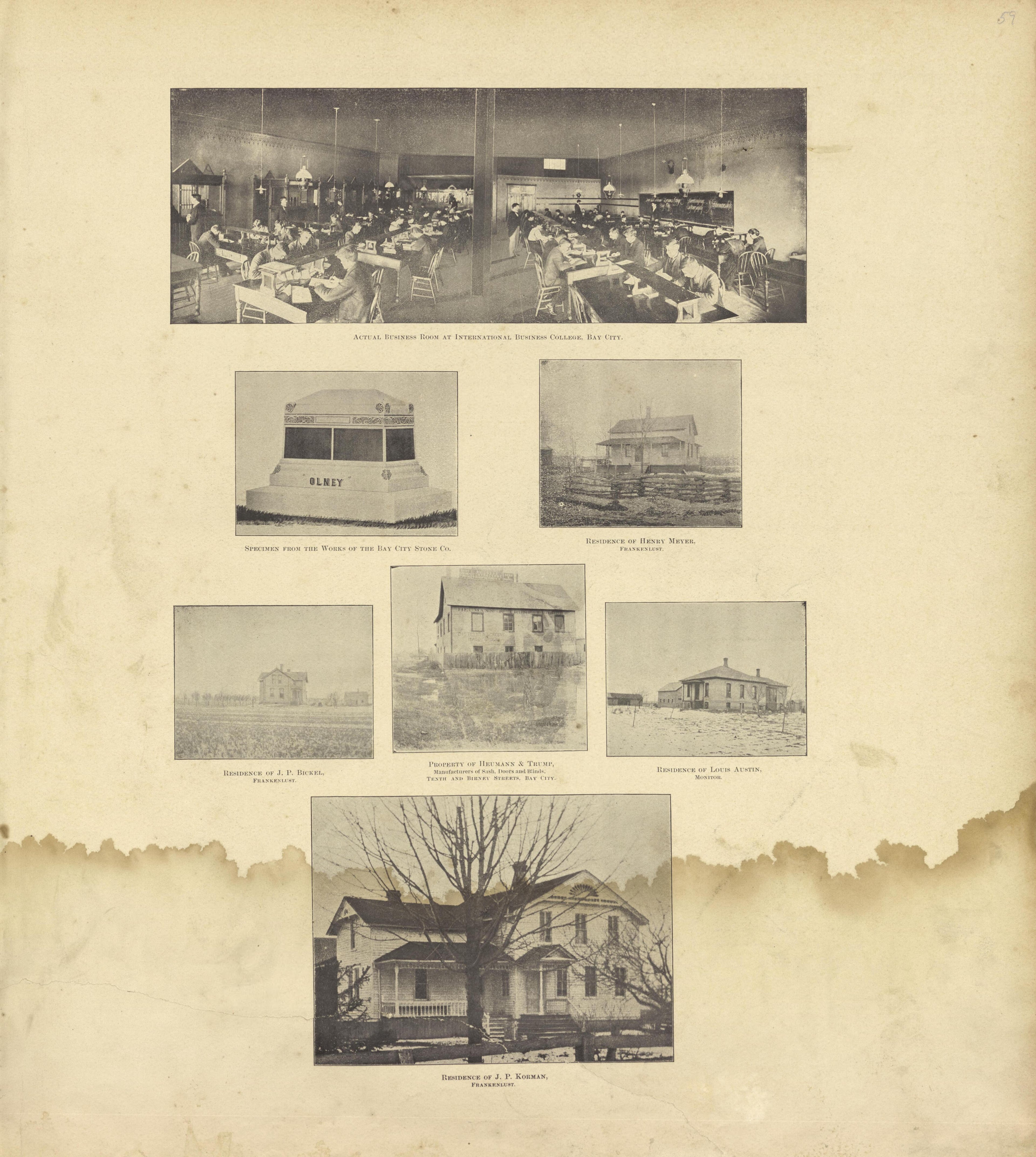 Residences and Businesses of Bay County from the County of Bay, Michigan : Maps, History, Illustrations and Statistics 1896 by Relic Map Company