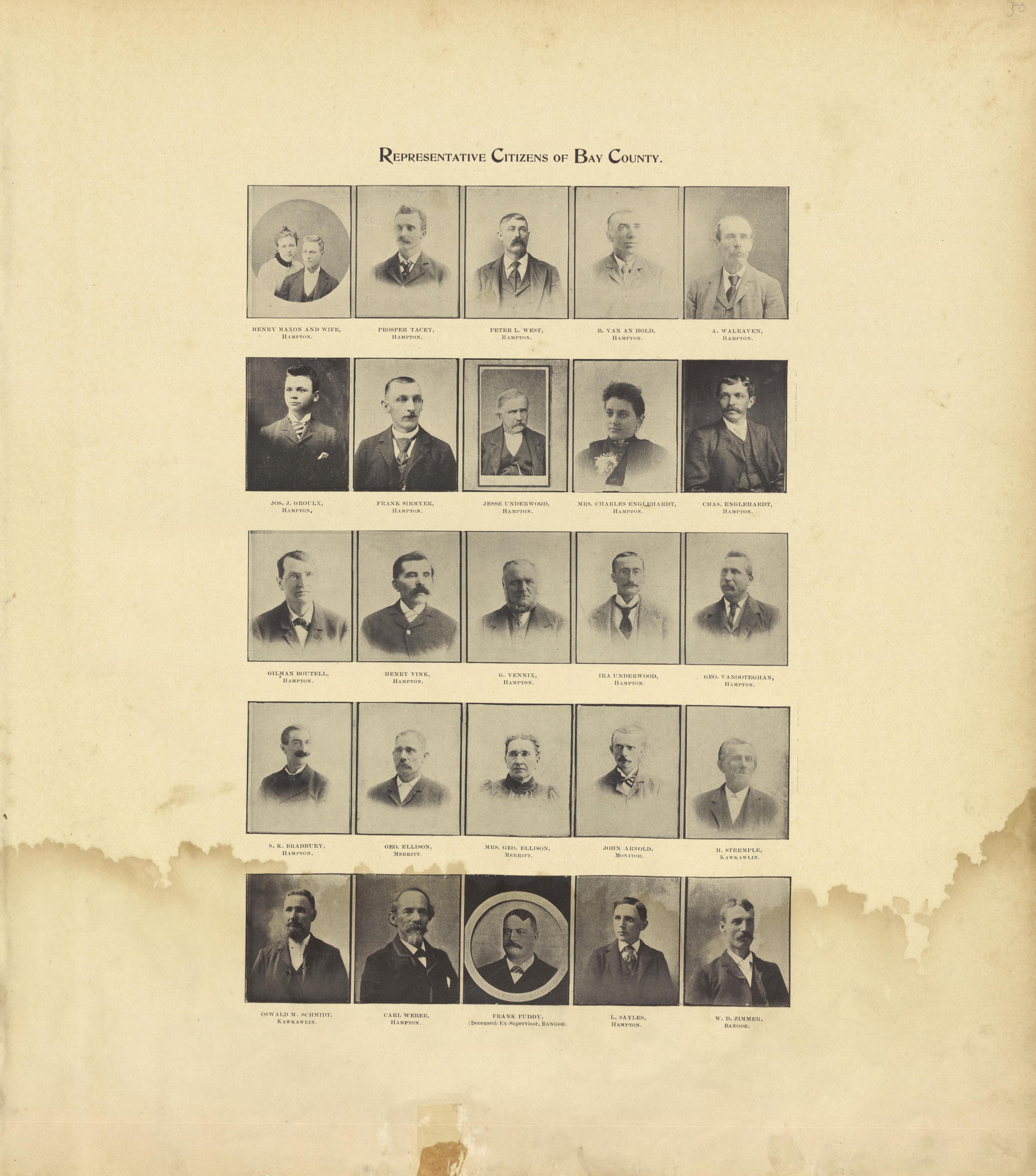 Representative Citizens of Bay County - Continued from the County of Bay, Michigan : Maps, History, Illustrations and Statistics 1896 by Relic Map Company