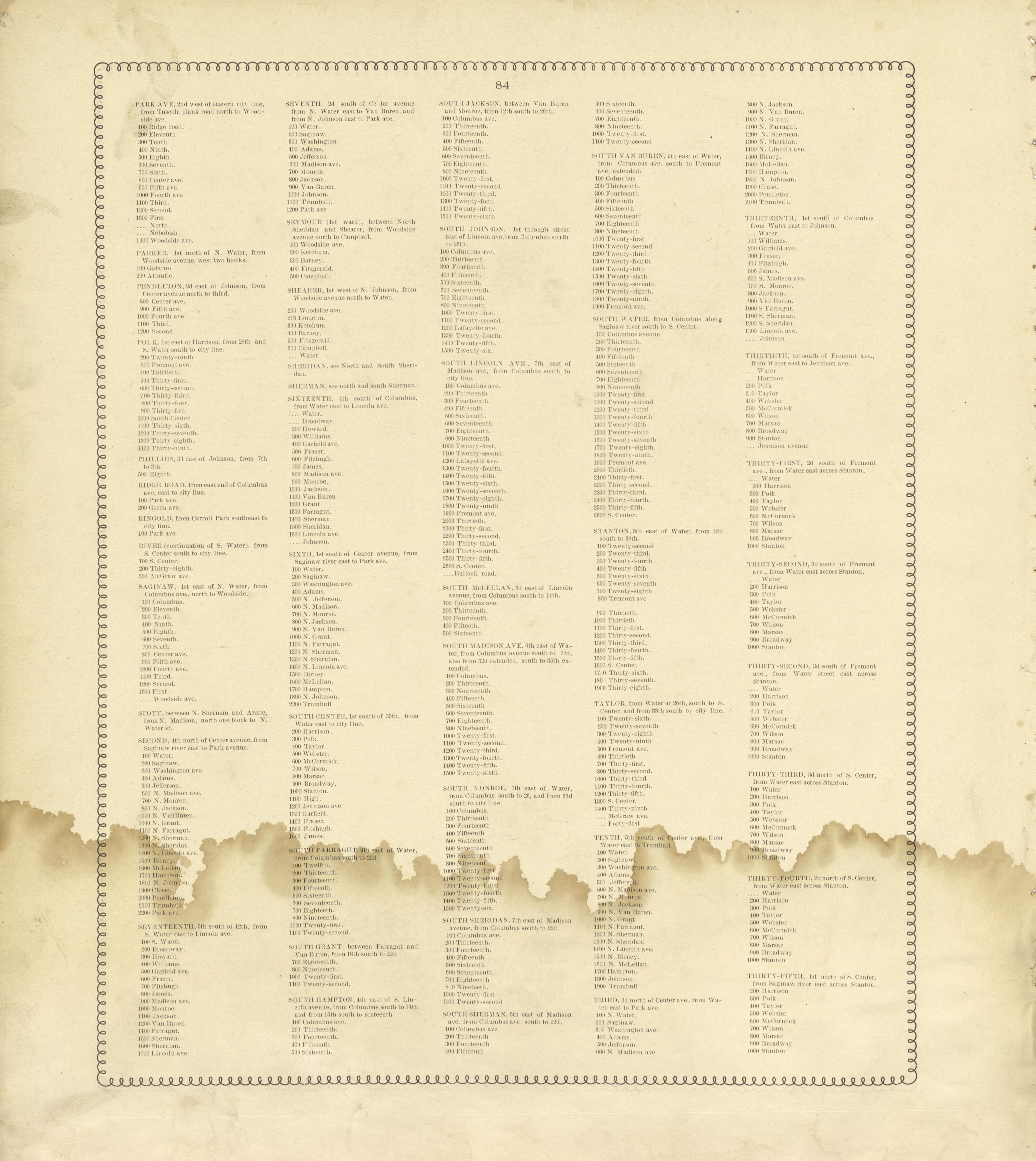 Bay City Street and Avenue Guide - Continued from the County of Bay, Michigan : Maps, History, Illustrations and Statistics 1896 by Relic Map Company