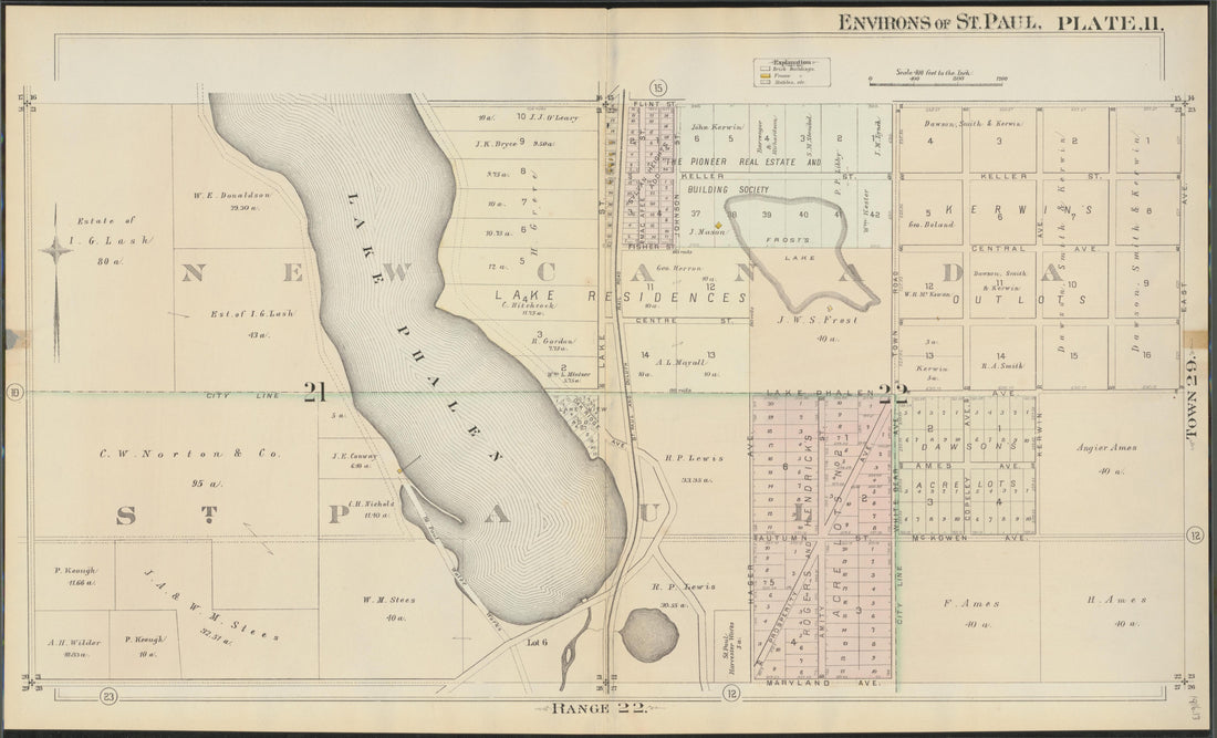 This old map of Minnesota, Ramsey County, Saint Paul Region, was created by Hopkins, Griffith Morgan in 1886
