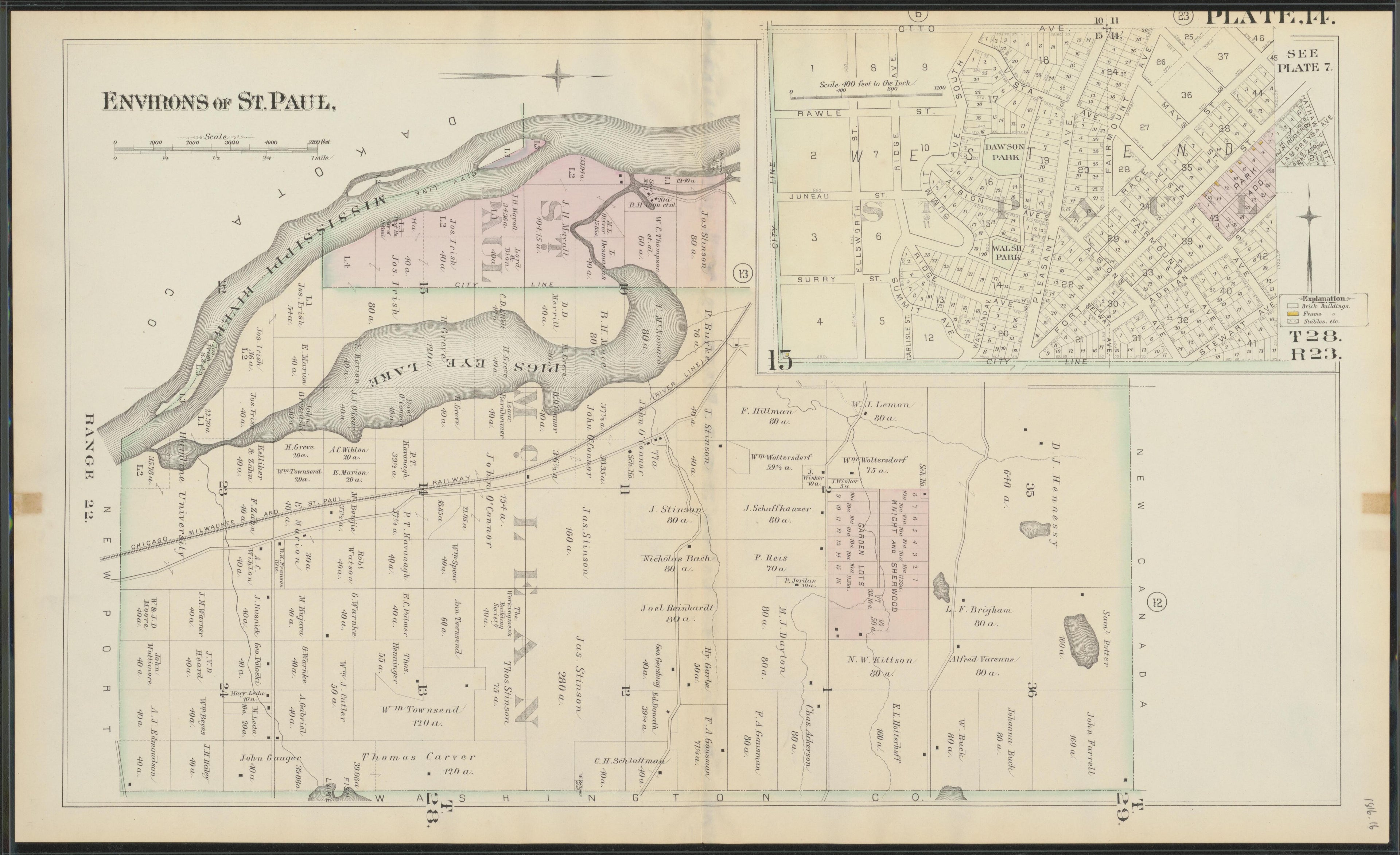 Image 17 of Atlas of the Enirons of St. Paul (maps Only) from Atlas of the Enirons of St. Paul : Including the Whole of Ramsey County, Minnesota 1886 by Relic Map Company
