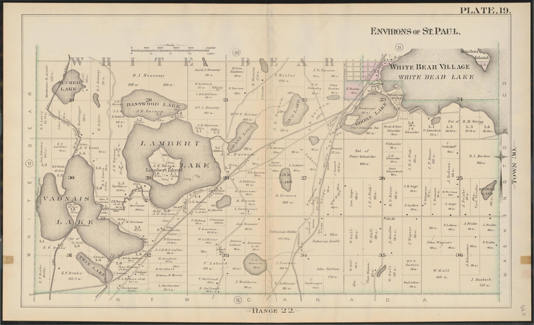 This old map of Minnesota, Ramsey County, Saint Paul Region, was created by Hopkins, Griffith Morgan in 1886