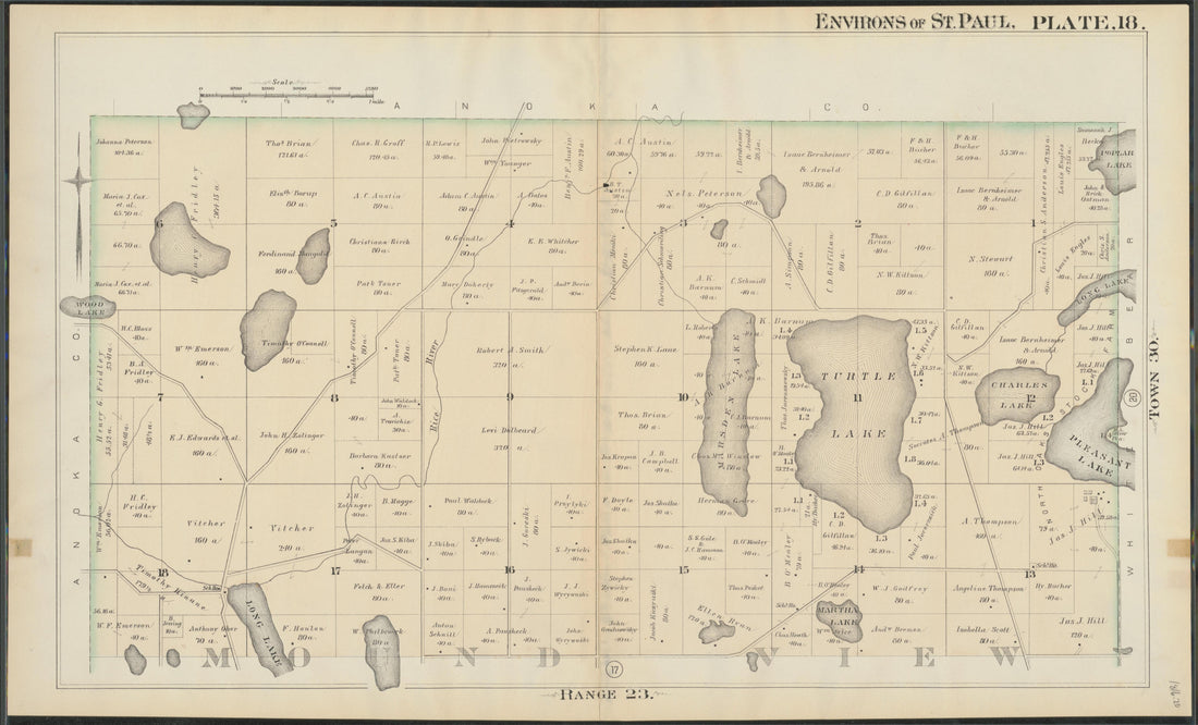 This old map of Minnesota, Ramsey County, Saint Paul Region, was created by Hopkins, Griffith Morgan in 1886