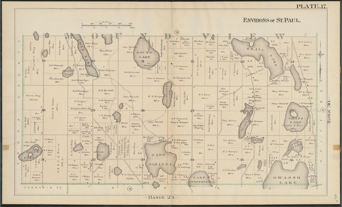 This old map of Minnesota, Ramsey County, Saint Paul Region, was created by Hopkins, Griffith Morgan in 1886