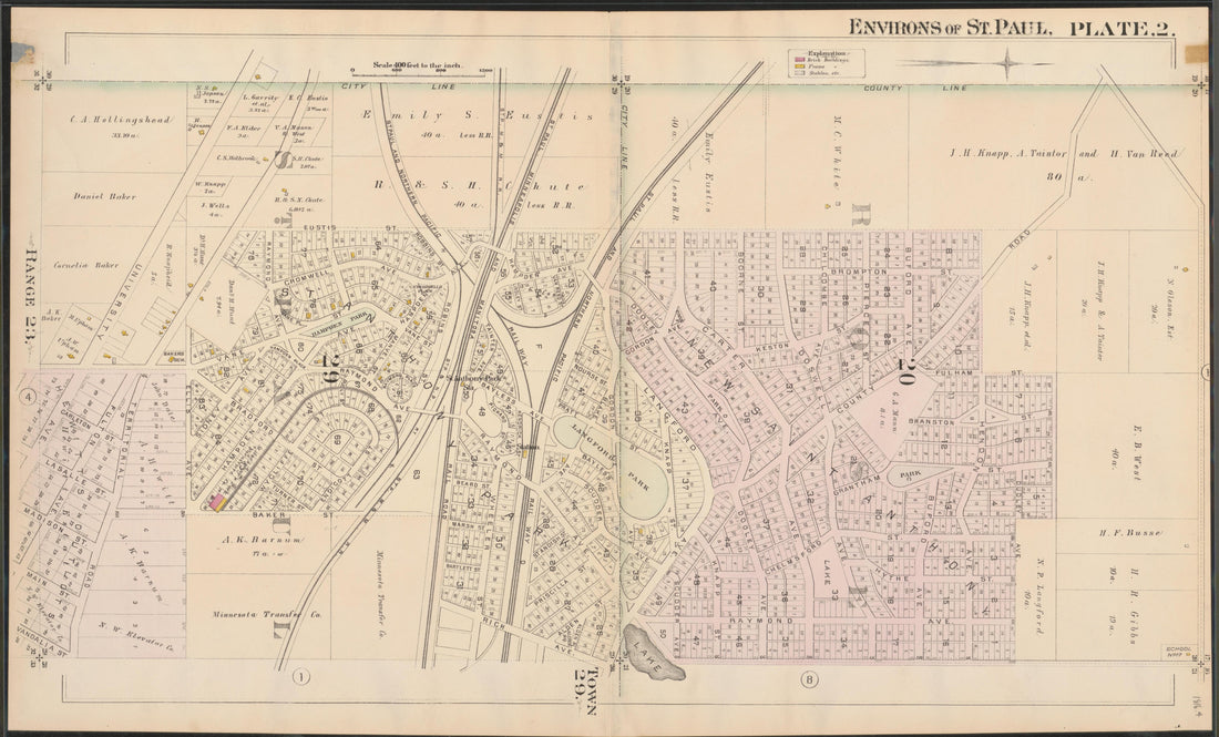 This old map of Minnesota, Ramsey County, Saint Paul Region, was created by Hopkins, Griffith Morgan in 1886