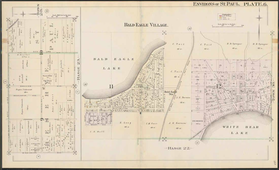 This old map of Minnesota, Ramsey County, Saint Paul Region, was created by Hopkins, Griffith Morgan in 1886
