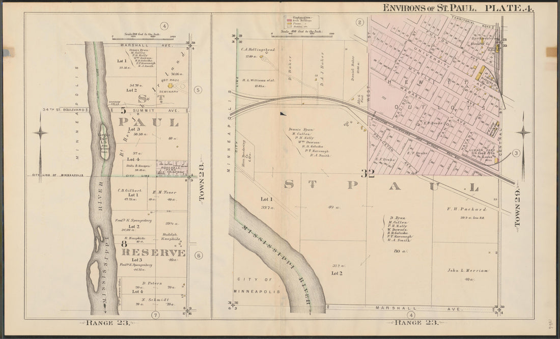 This old map of Minnesota, Ramsey County, Saint Paul Region, was created by Hopkins, Griffith Morgan in 1886