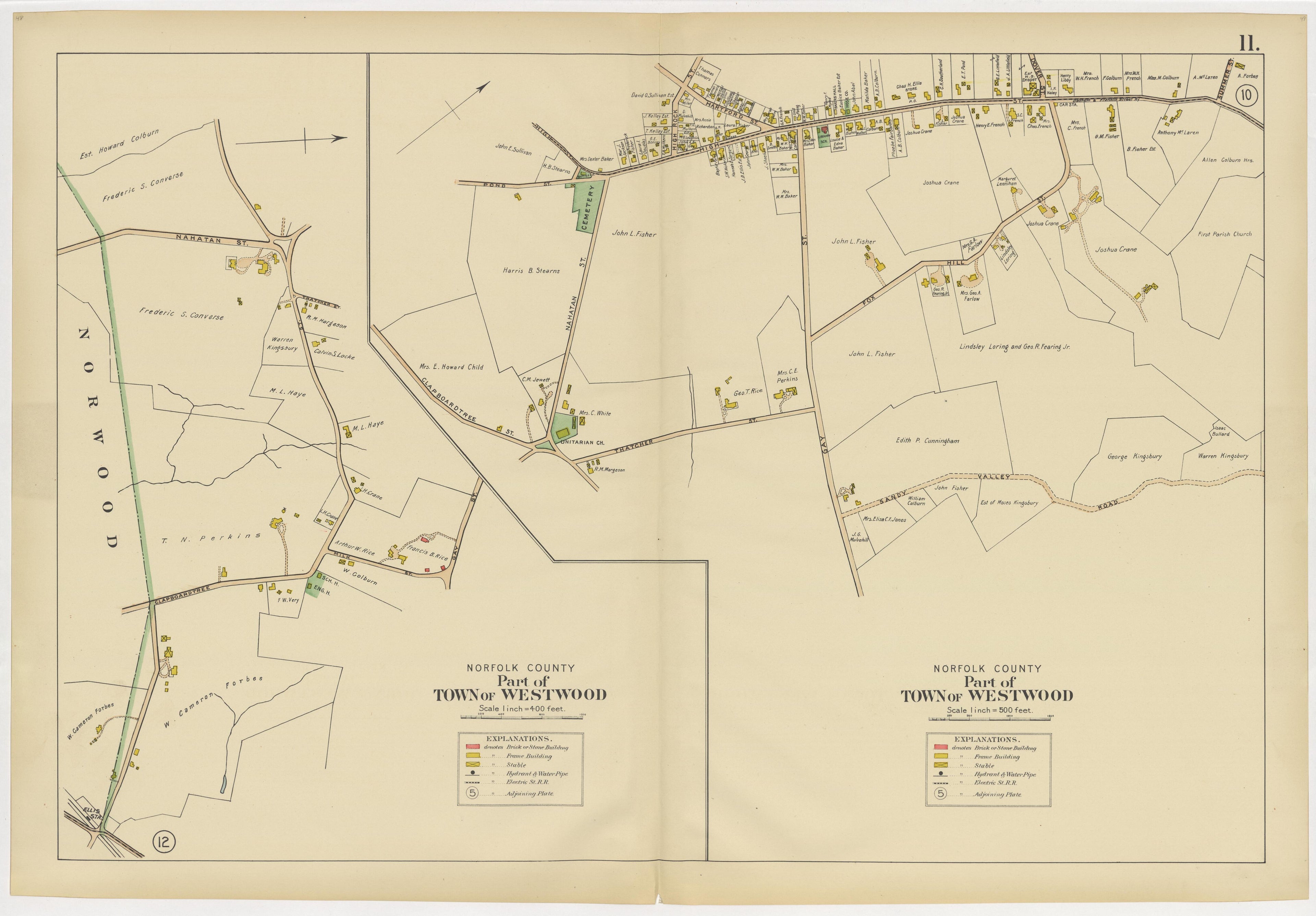 Image 15 of Atlas of the Towns of Needham, Dover, Westwood, Millis and Medfield, Norfolk County, Massachusetts from Atlas of the Towns of Needham, Dover, Westwood, Millis and Medfield, Norfolk County, Massachusetts 1909 by Relic Map Company