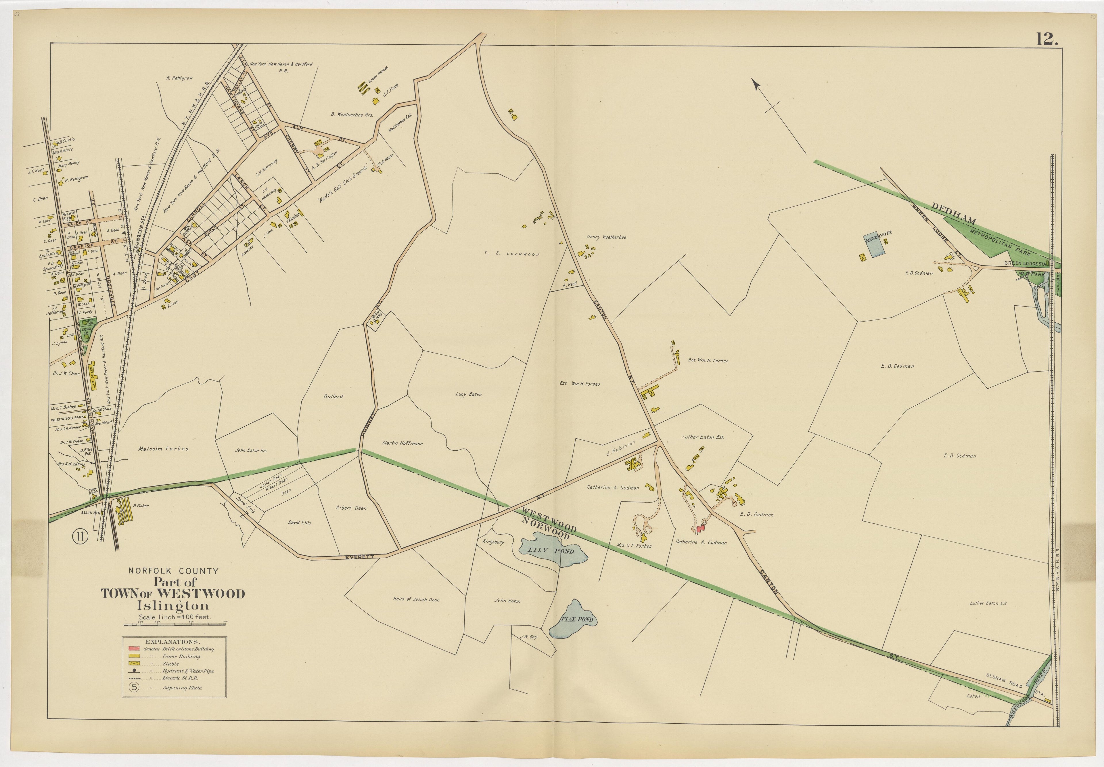 Image 16 of Atlas of the Towns of Needham, Dover, Westwood, Millis and Medfield, Norfolk County, Massachusetts from Atlas of the Towns of Needham, Dover, Westwood, Millis and Medfield, Norfolk County, Massachusetts 1909 by Relic Map Company