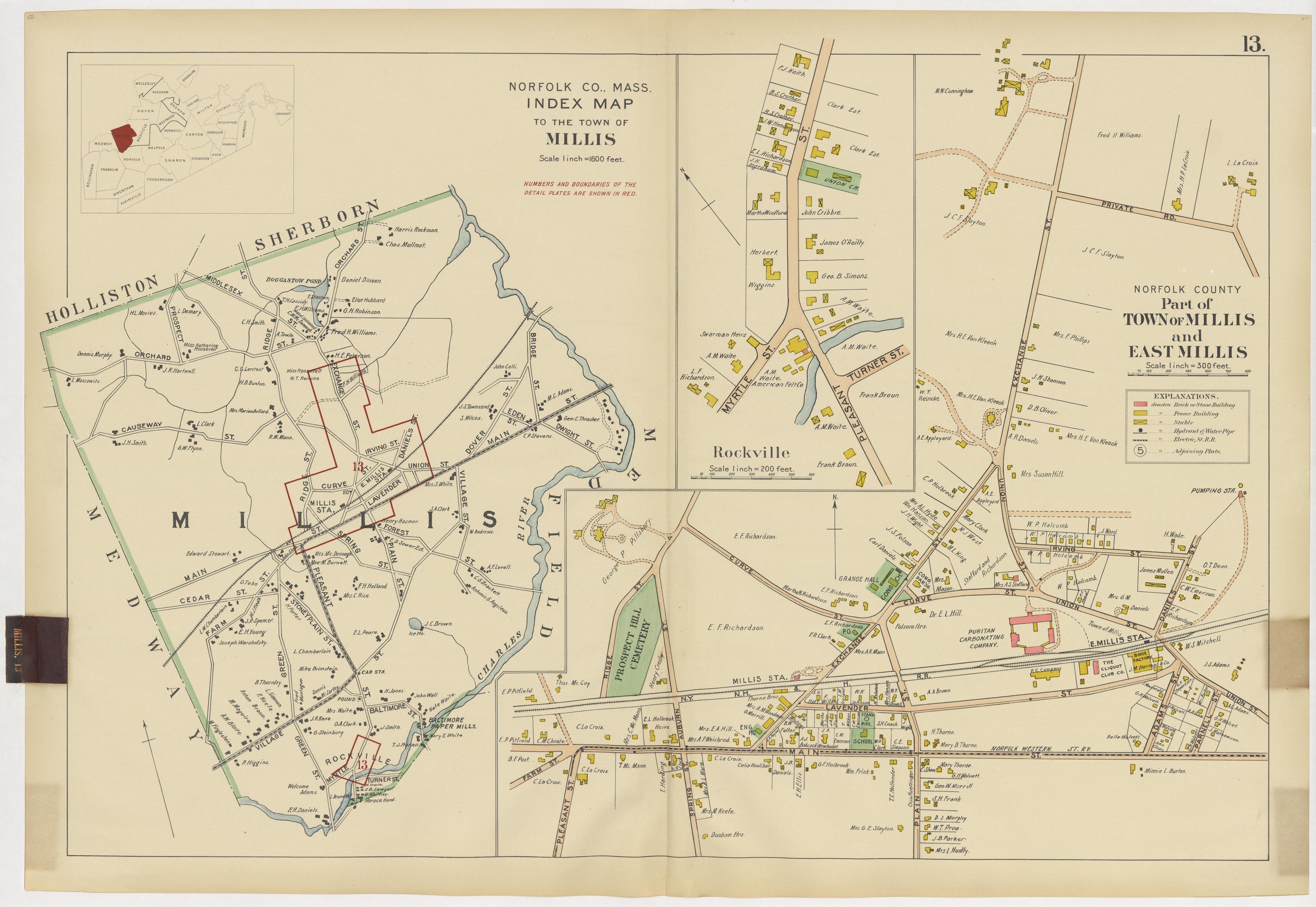 Image 17 of Atlas of the Towns of Needham, Dover, Westwood, Millis and Medfield, Norfolk County, Massachusetts from Atlas of the Towns of Needham, Dover, Westwood, Millis and Medfield, Norfolk County, Massachusetts 1909 by Relic Map Company