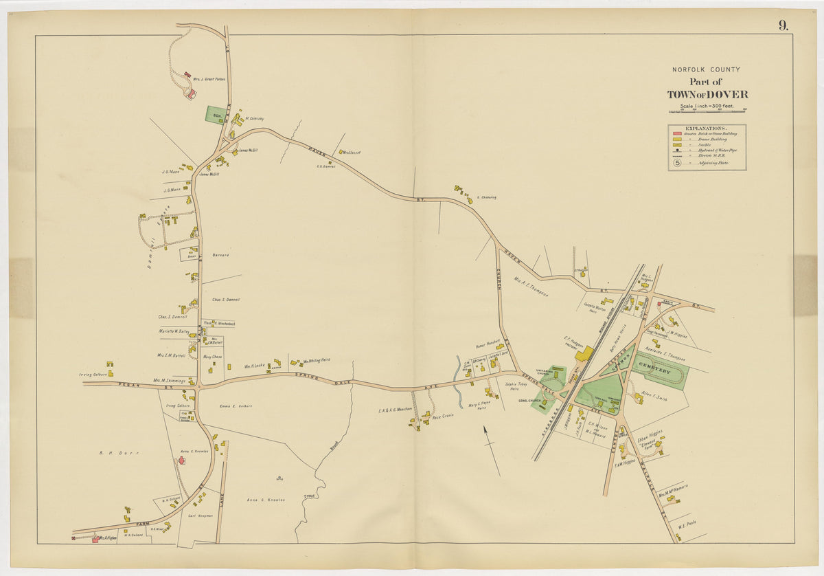 Image 13 of Atlas of the Towns of Needham, Dover, Westwood, Millis and Medfield, Norfolk County, Massachusetts from Atlas of the Towns of Needham, Dover, Westwood, Millis and Medfield, Norfolk County, Massachusetts 1909 by Relic Map Company