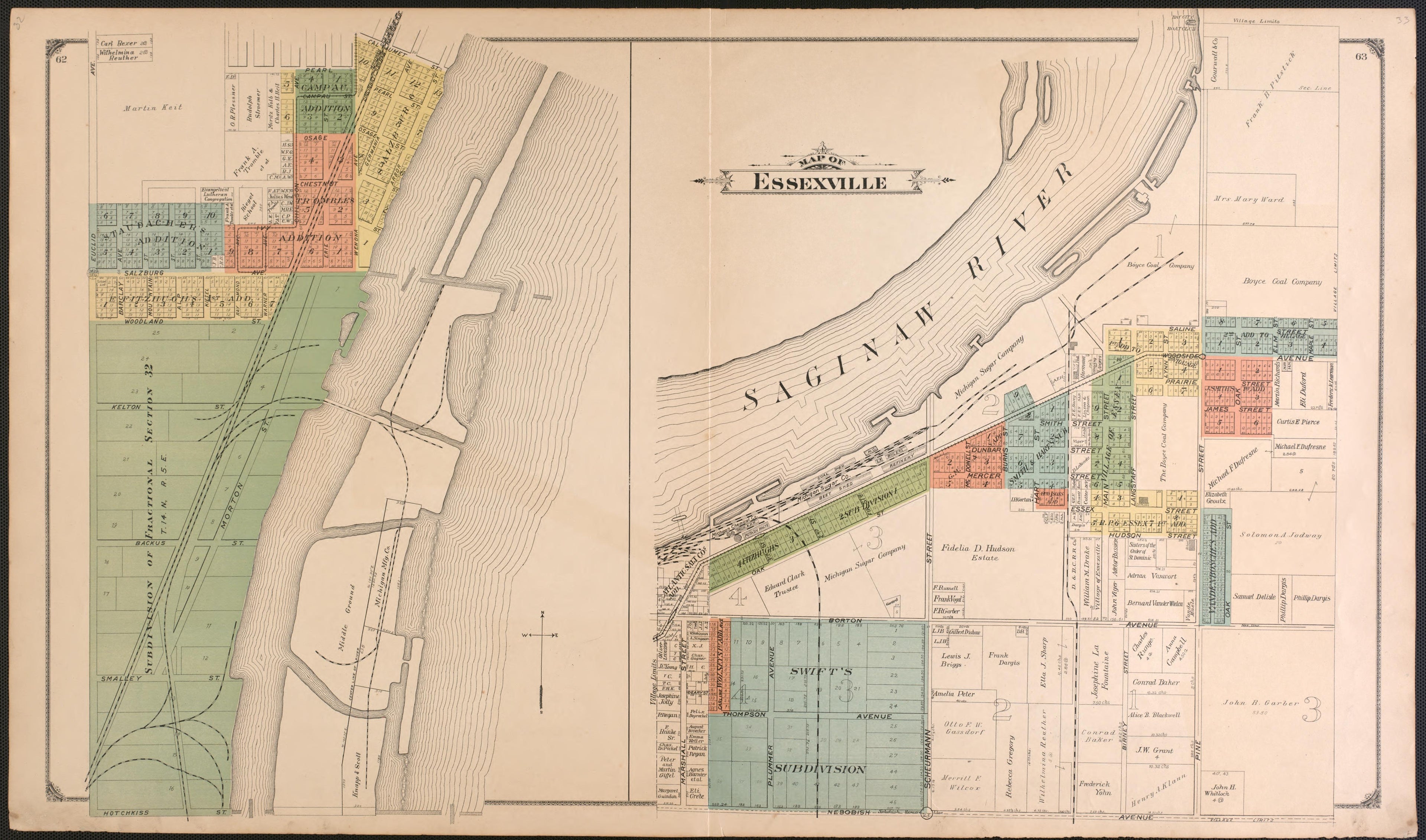 Essexville from the County of Bay : State, County, Township, City and Village Maps 1916 by Relic Map Company