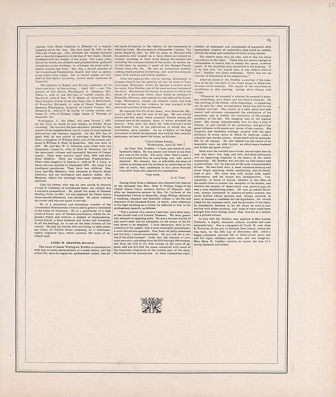 Biographies, Cont. from Illustrated Historical Atlas of Cooper County, Missouri : Compiled and Published from Official Records and Personal Examination 1897 by Relic Map Company