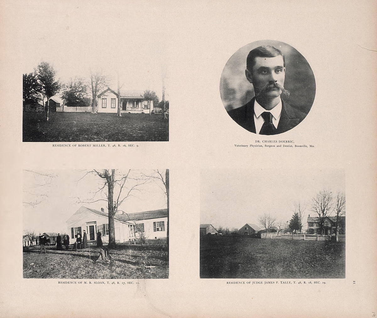 Residences; Portrait from Illustrated Historical Atlas of Cooper County, Missouri : Compiled and Published from Official Records and Personal Examination 1897 by Relic Map Company