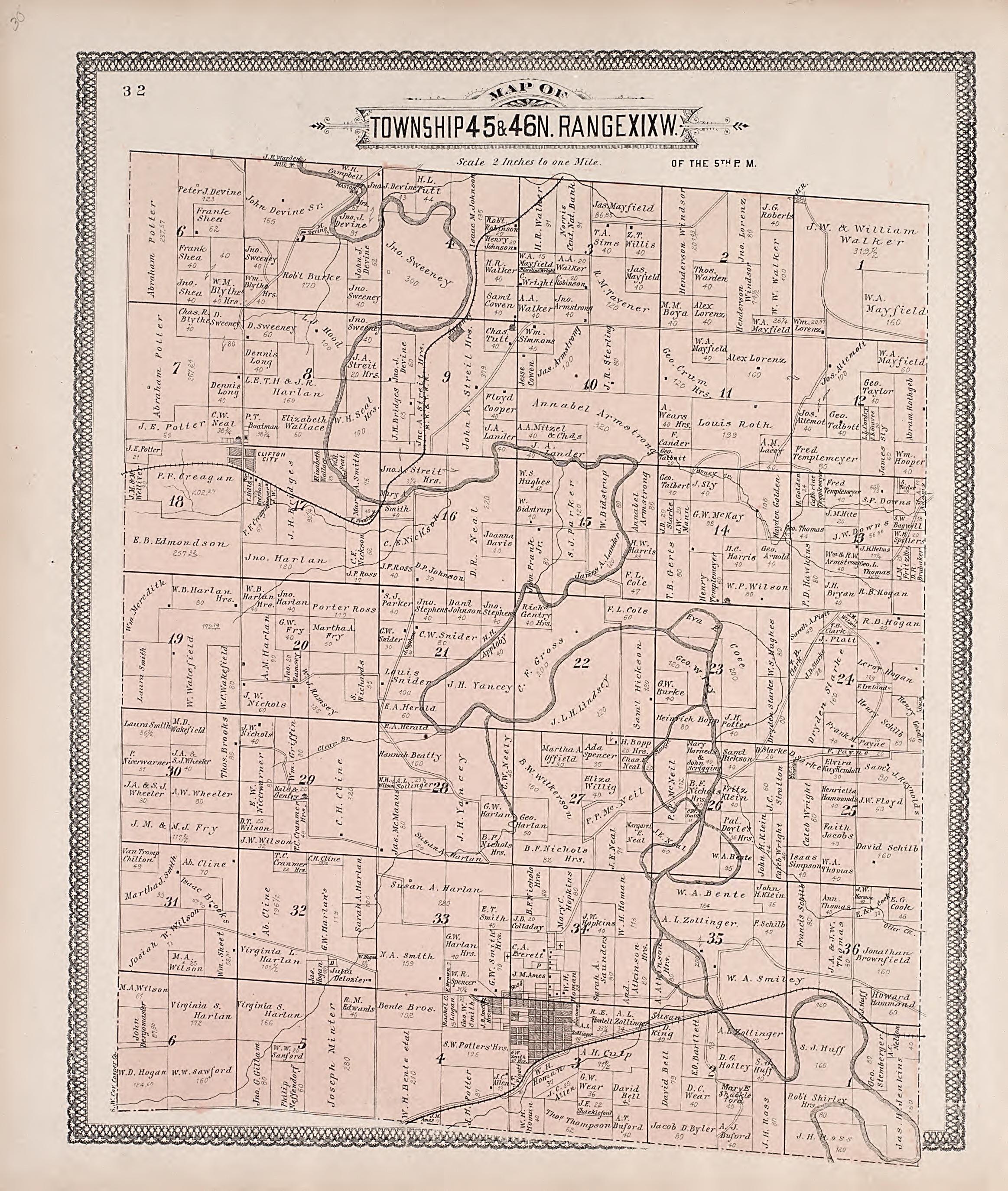 This old map of Cooper County, Missouri, was created by Central Map Co|Wangersheim, S. in 1897
