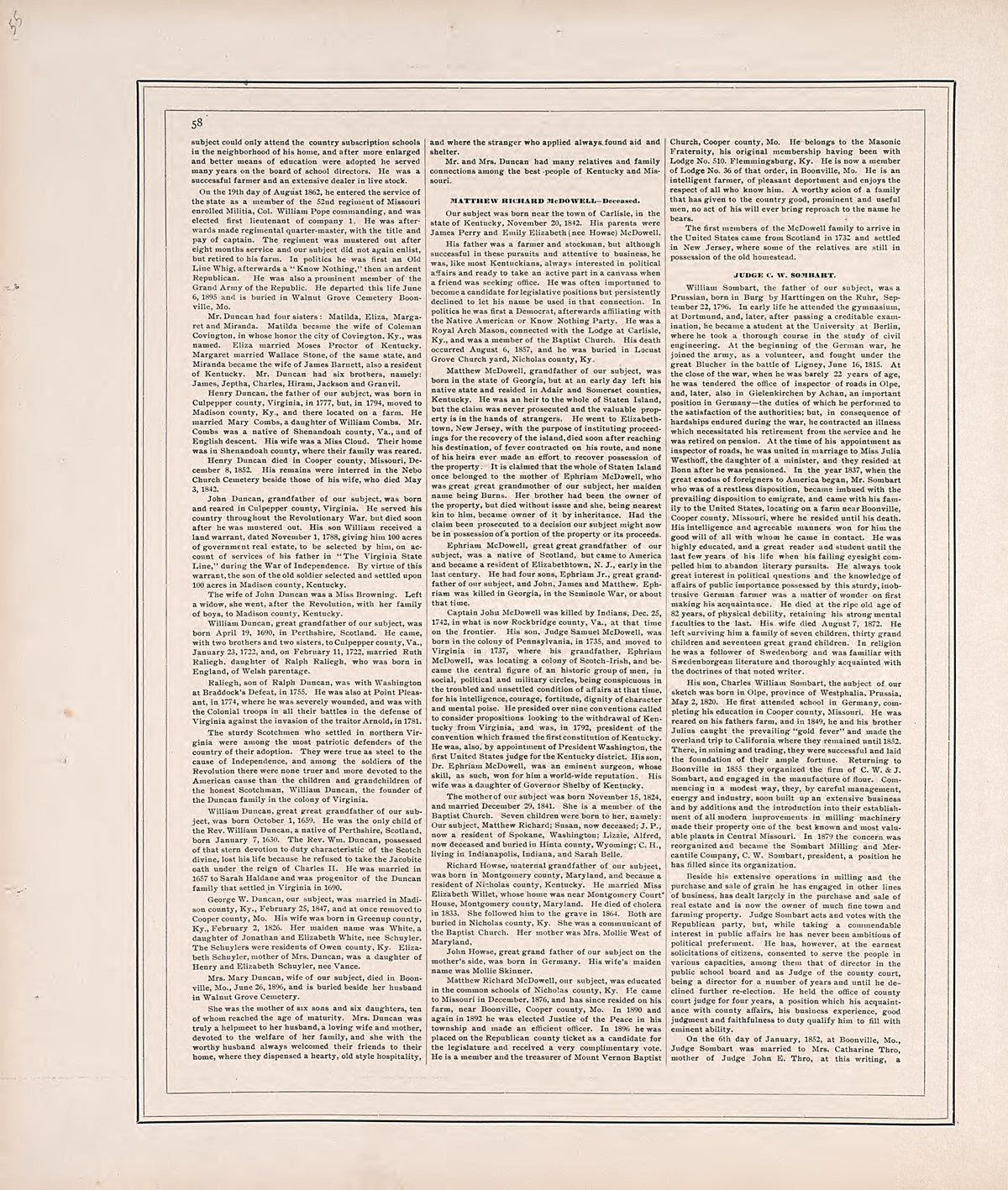 Biographies, Cont. from Illustrated Historical Atlas of Cooper County, Missouri : Compiled and Published from Official Records and Personal Examination 1897 by Relic Map Company